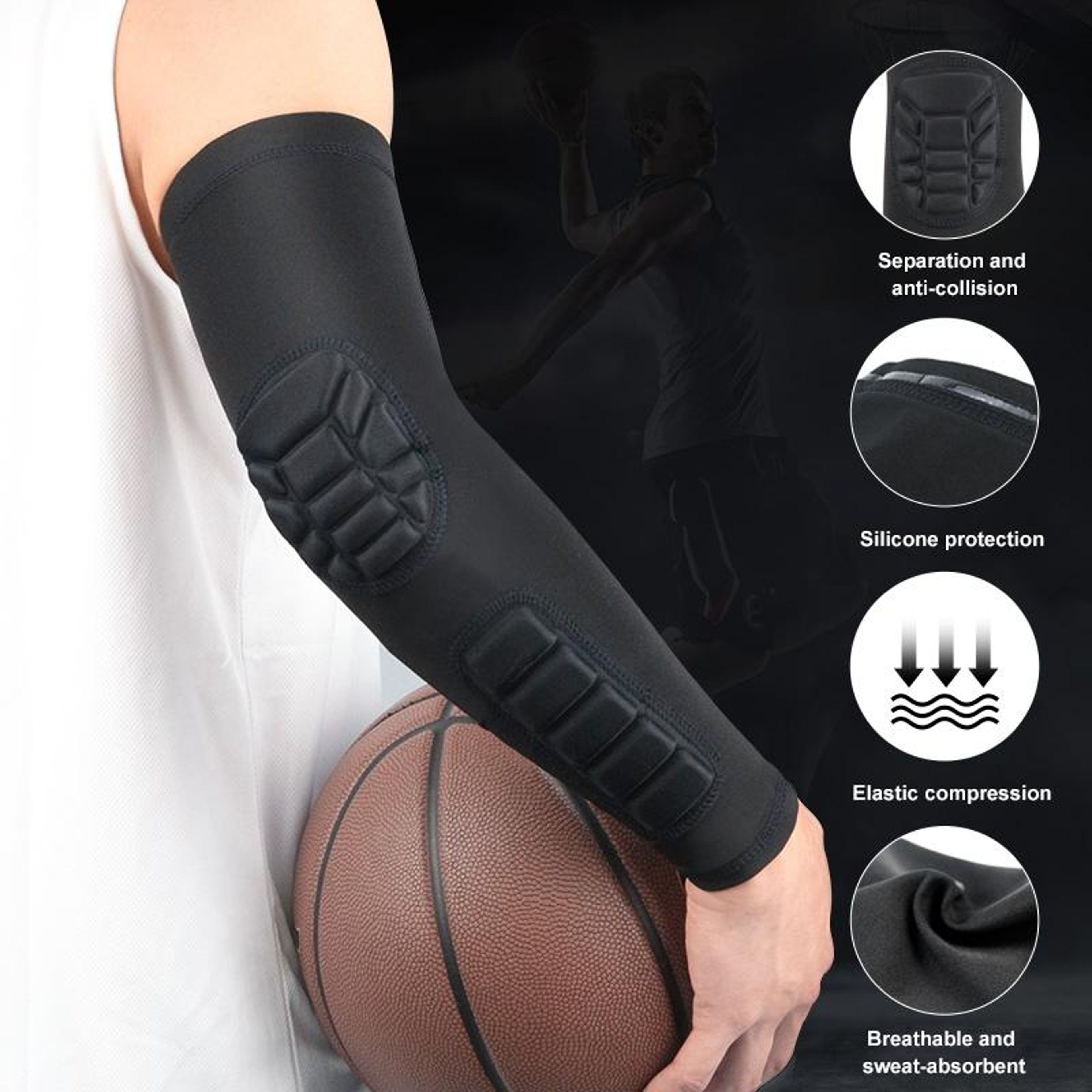 Premium Basketball Elbow Sleeve Anti Collision Compression Gear 6