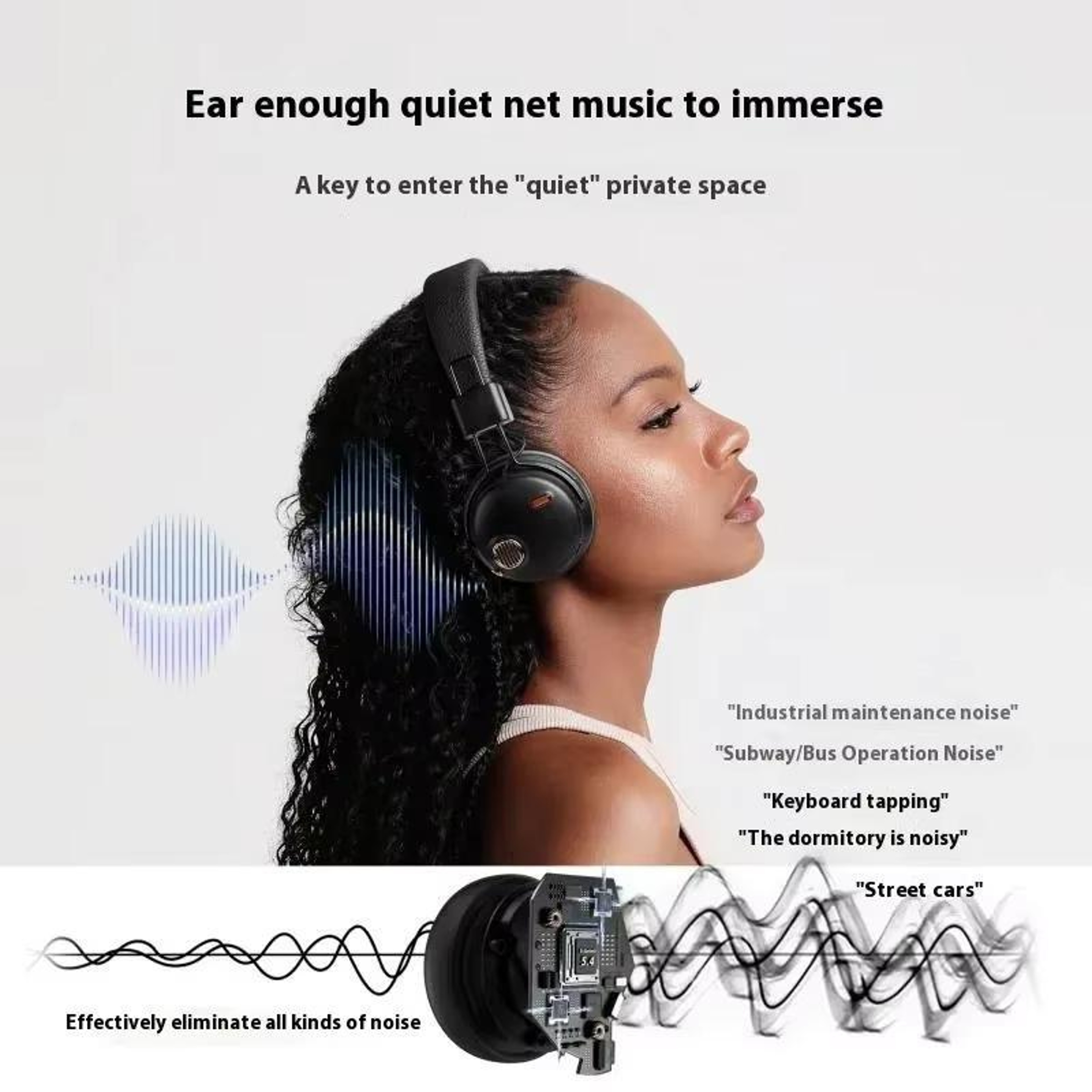 Over-Ear HiFi ANC Wireless Headphones with Microphone Noise Canceling Audio – view 7