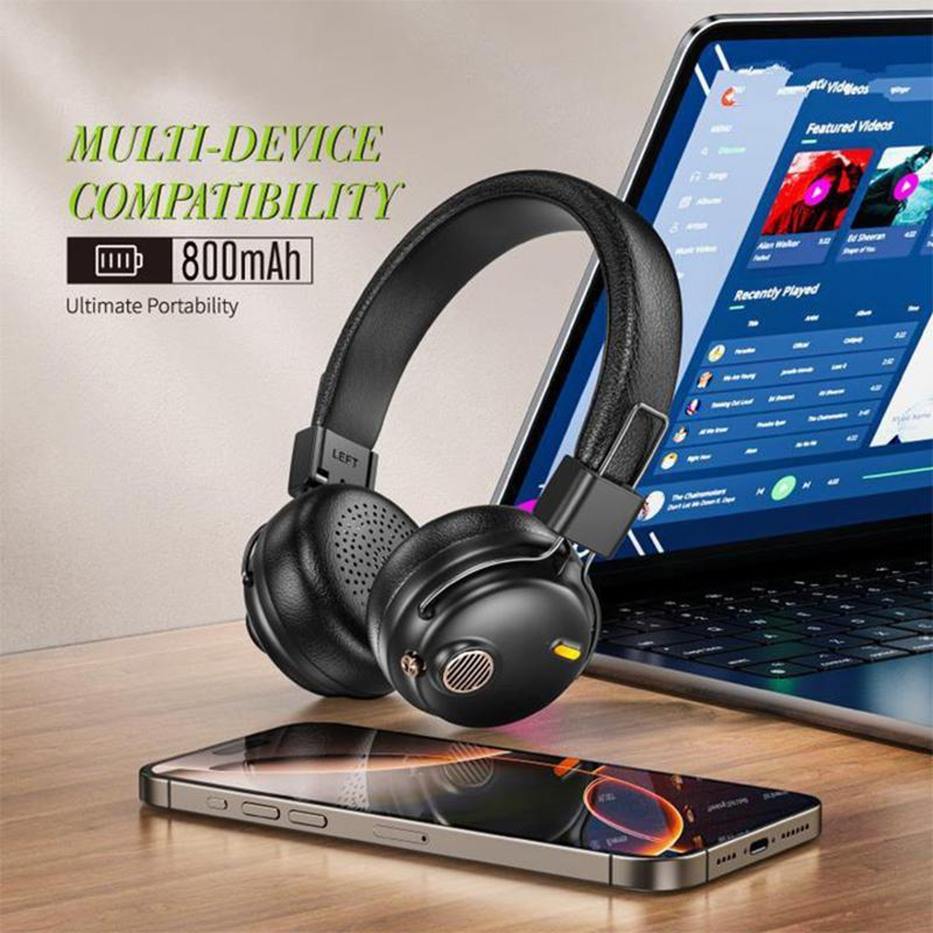 Over-Ear HiFi ANC Wireless Headphones with Microphone Noise Canceling Audio – view 12
