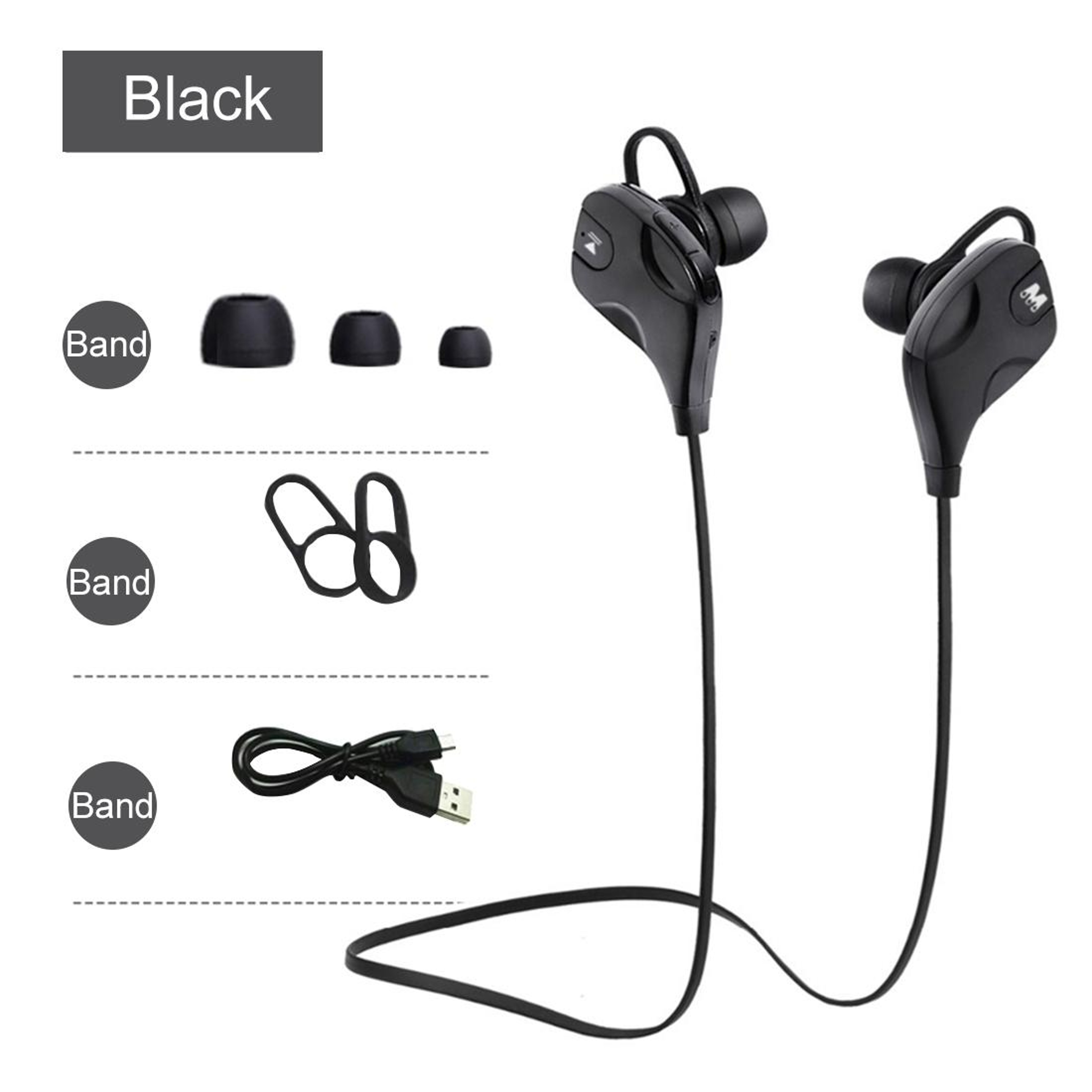 Wireless Bluetooth Stereo Earphones With Wire Control Mic Hands Free Call Ready 2