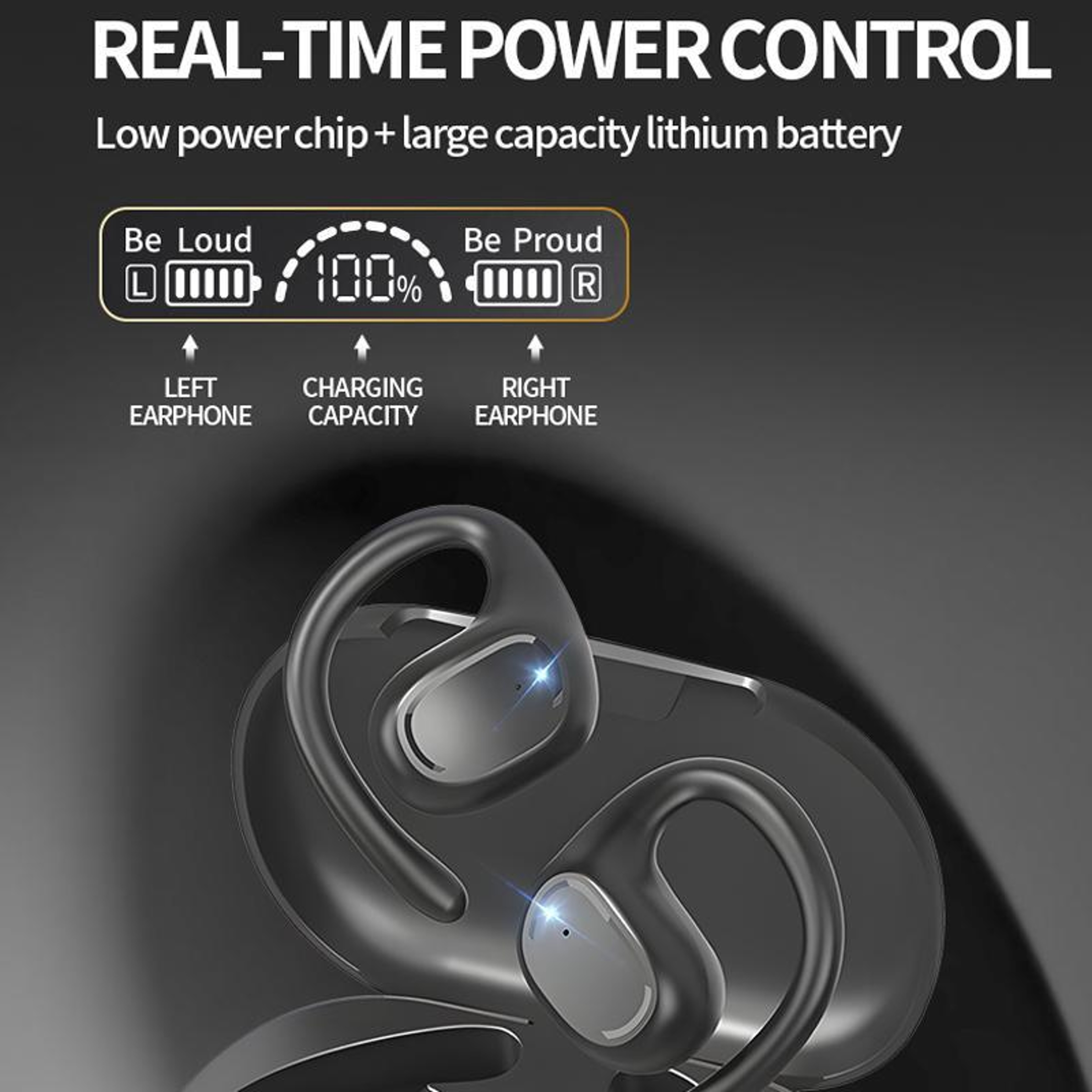 Open-Ear Wireless Bluetooth Headphones Waterproof Ear Hook Design – view 9