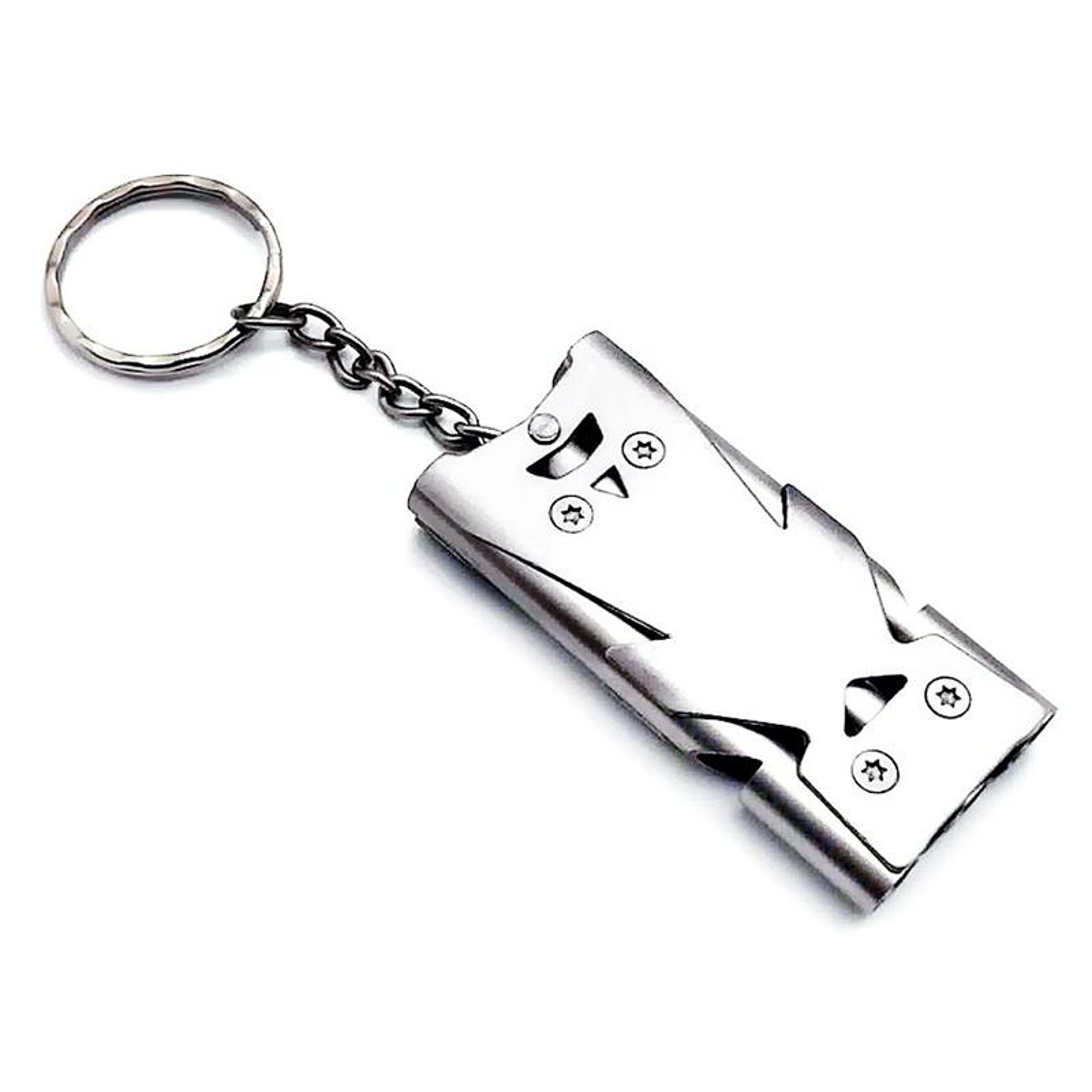 Premium Stainless Steel Outdoor Emergency Whistle High Decibel Rescue & Survival Whistle – view 1