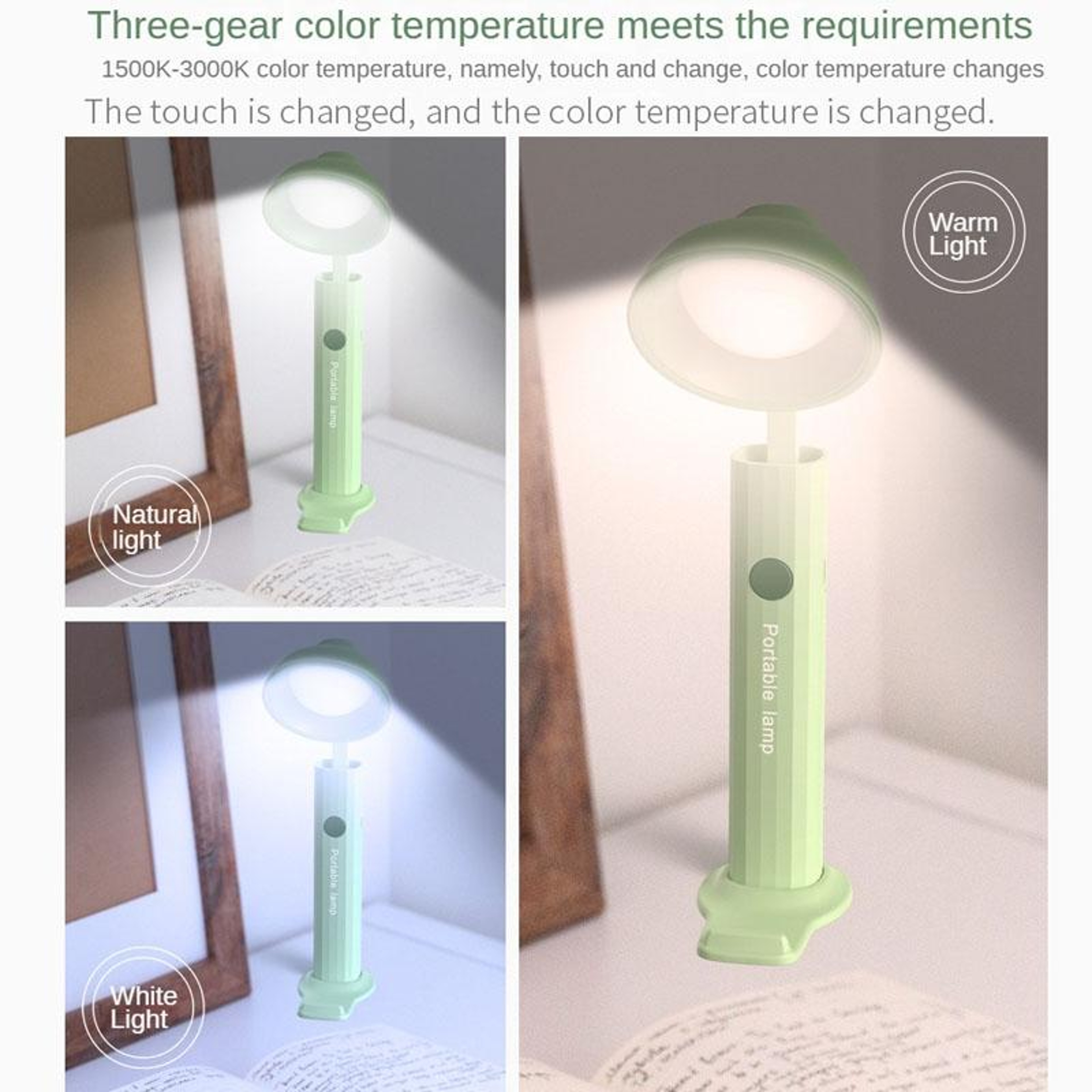 Compact Folding Desk Lamp USB Rechargeable Student Night Light 6