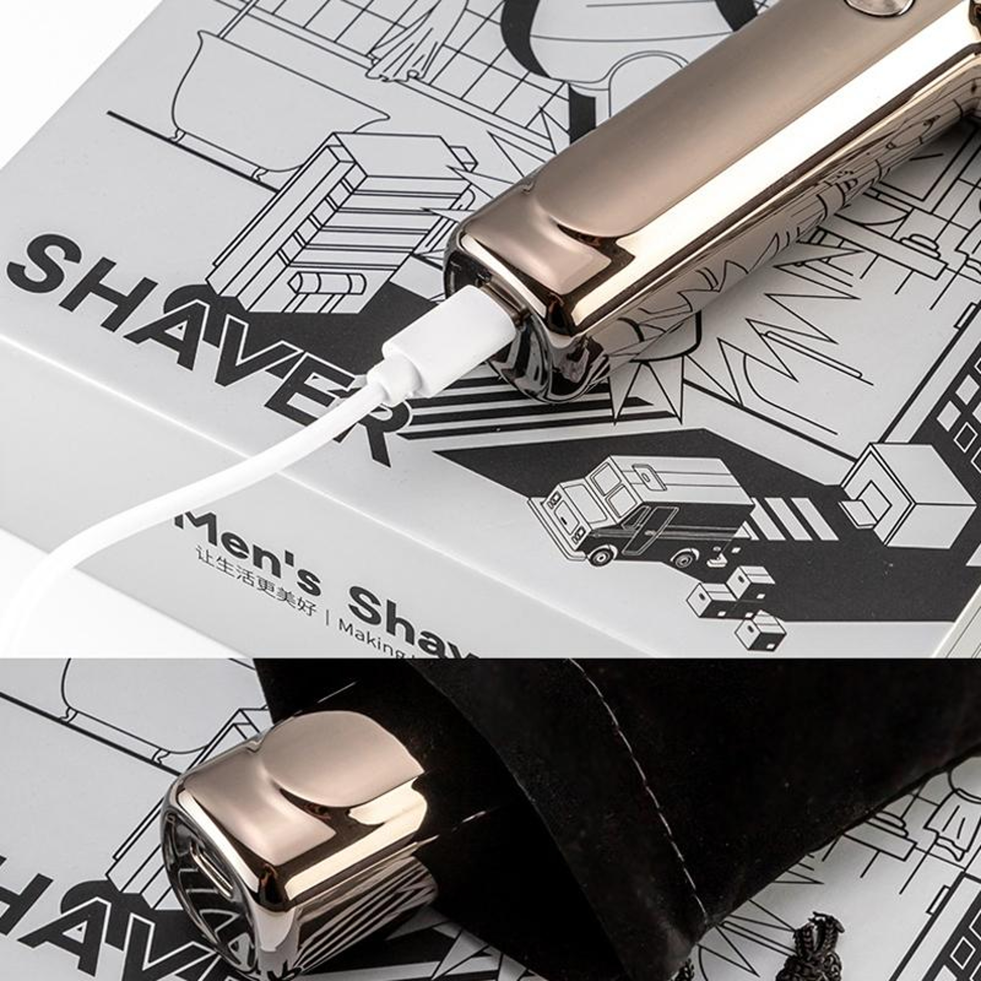 Portable Electric Shaver For Men With LED Display USB C Mini Travel Razor 1