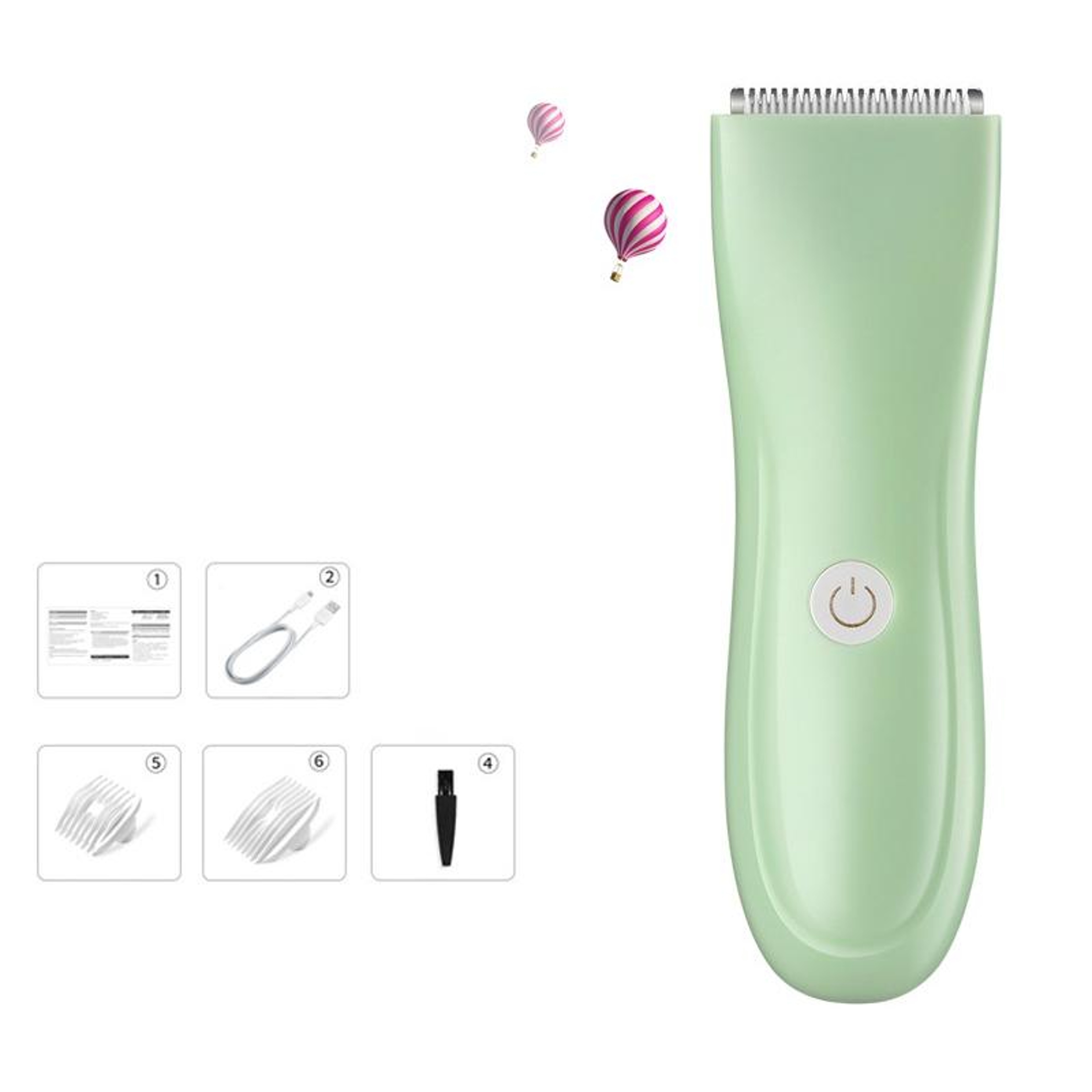 Gentle Baby Hair Clipper Rechargeable Kids Hair Trimmer With Ceramic Blade 5