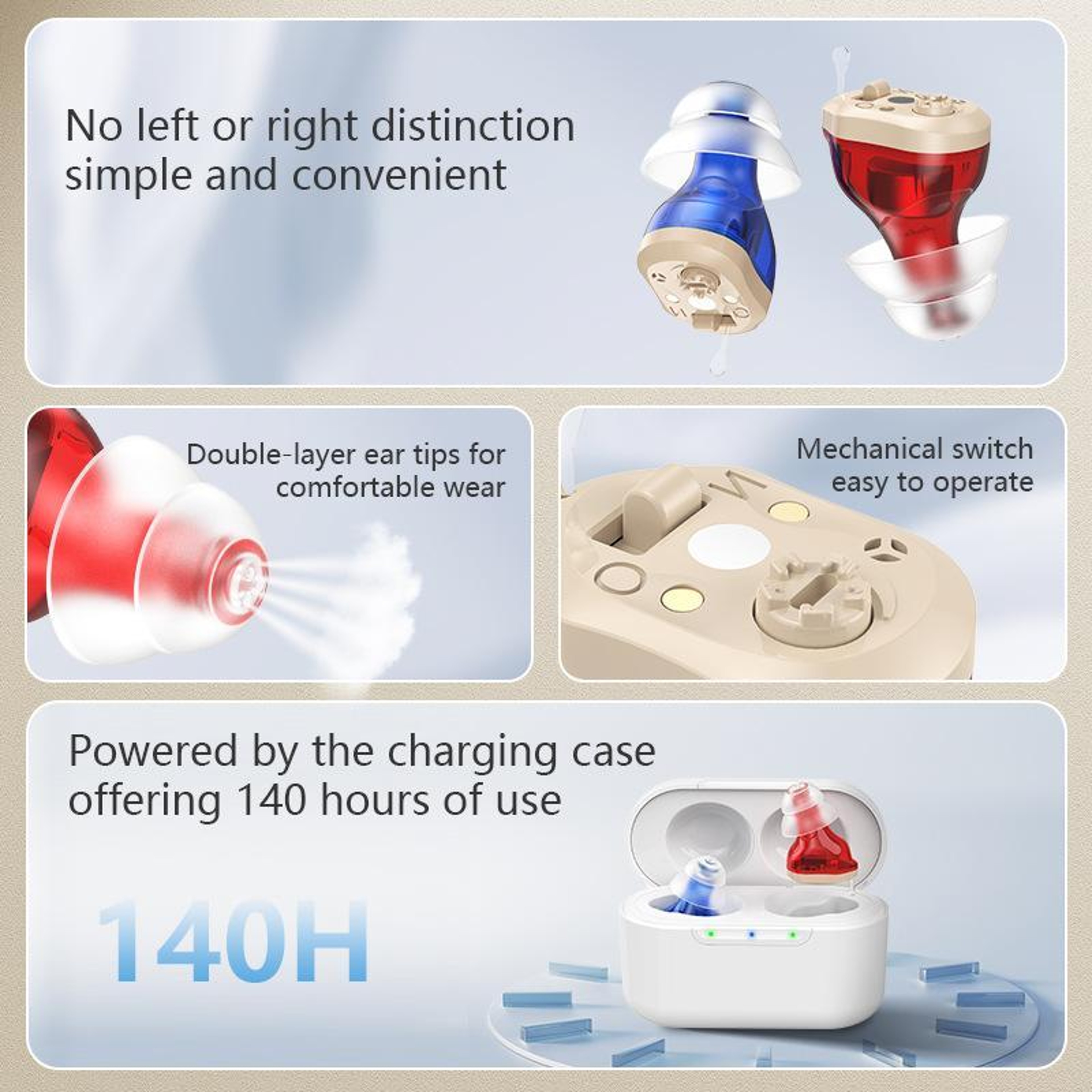 Invisible Hearing Amplifier with Rechargeable Mini Charging Case Portable CIC Hearing Aid for Clear, Discreet Sound – view 3