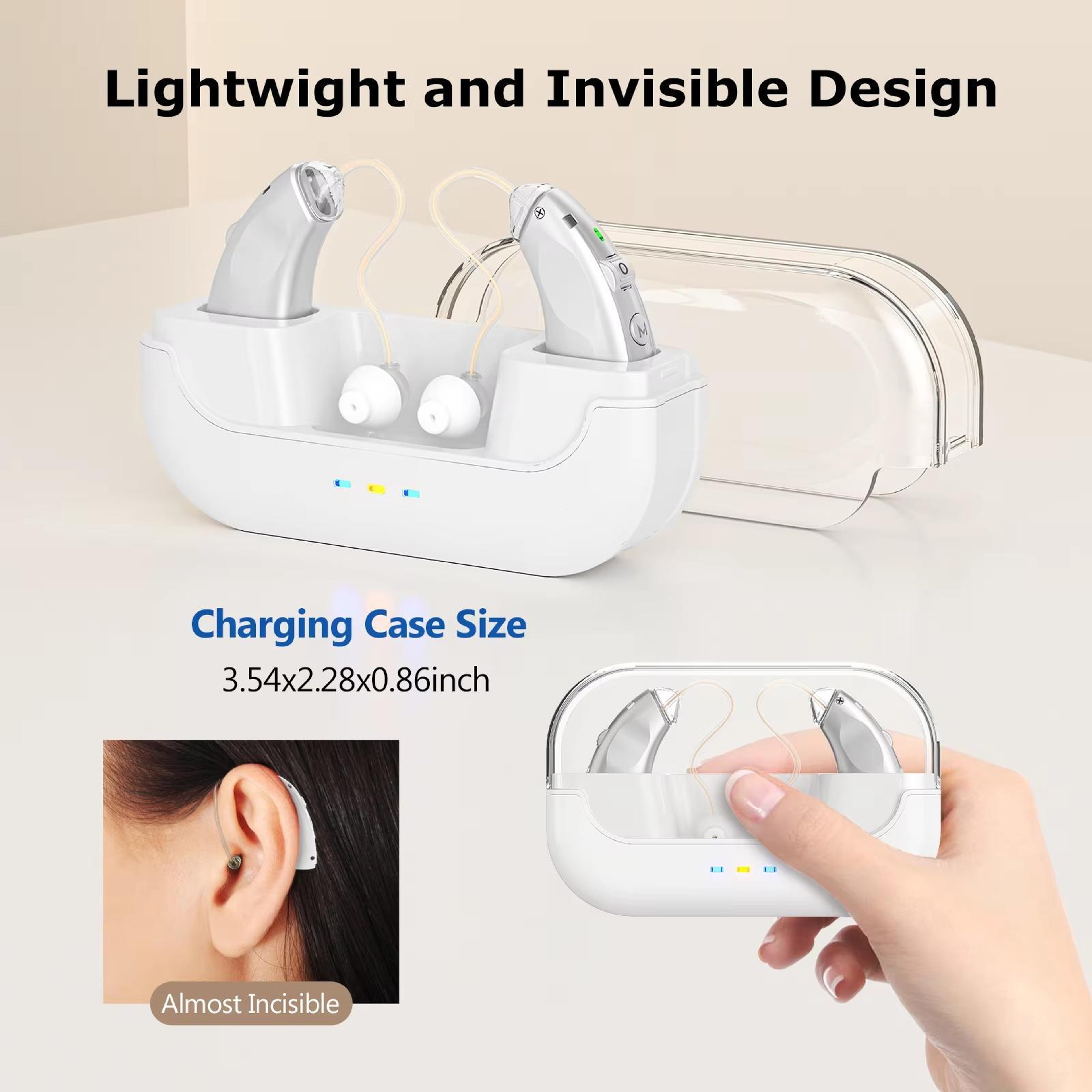Premium Behind The Ear Hearing Aids with Rechargeable Charging Case & Noise Cancellation – view 6