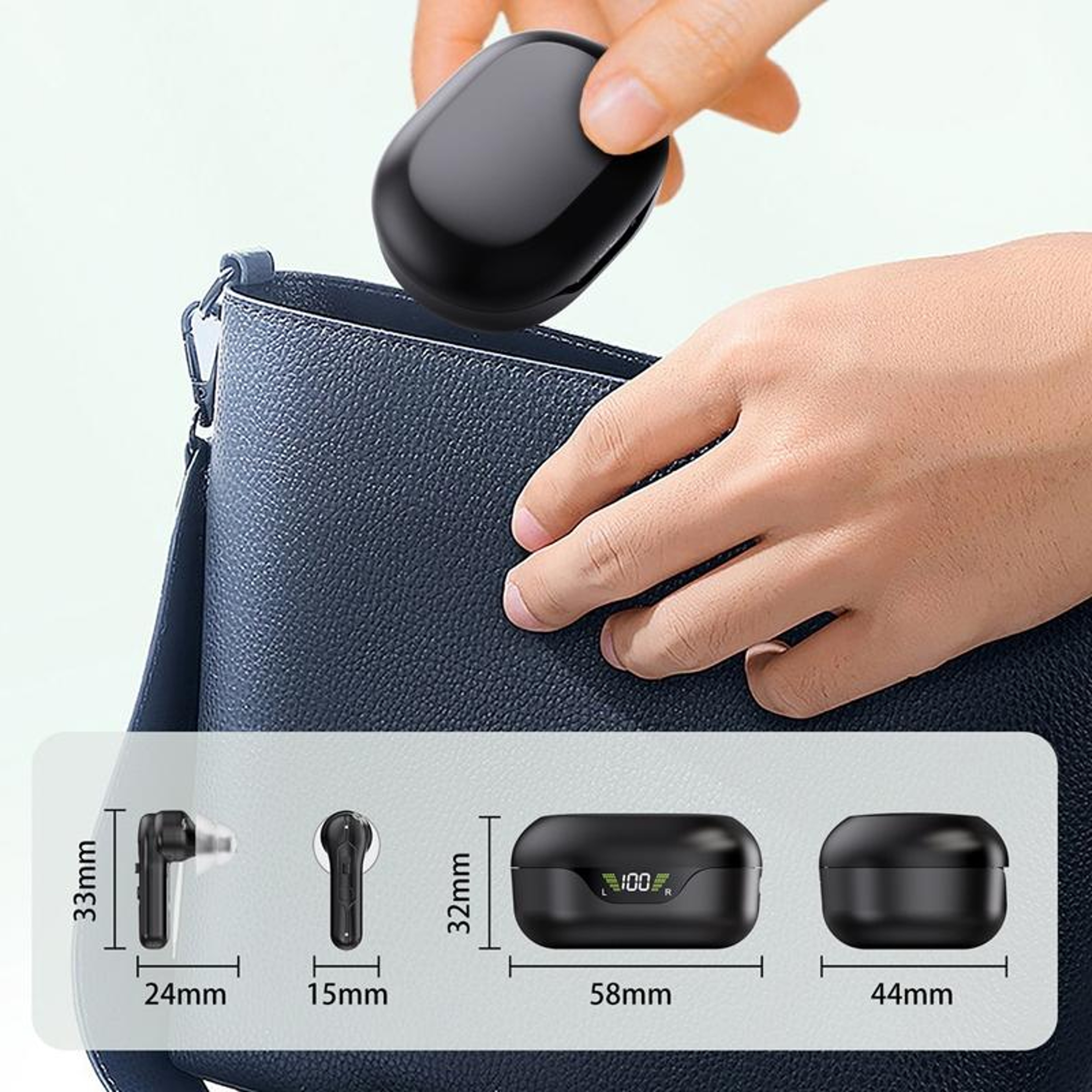 Rechargeable In Ear Hearing Aid Pair for Seniors with Digital Display Charging Case – view 3