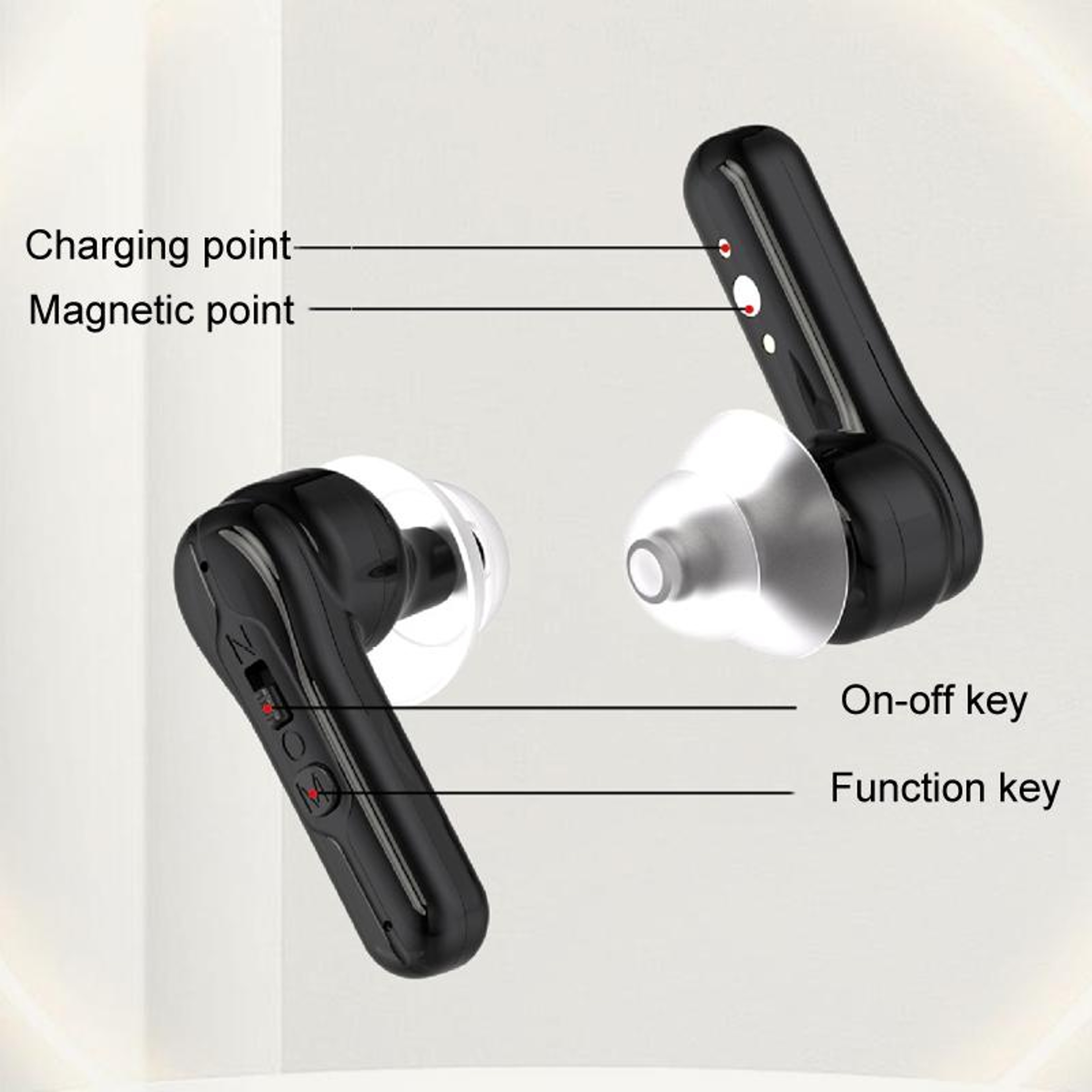 Rechargeable In Ear Hearing Aid Pair for Seniors with Digital Display Charging Case – view 4