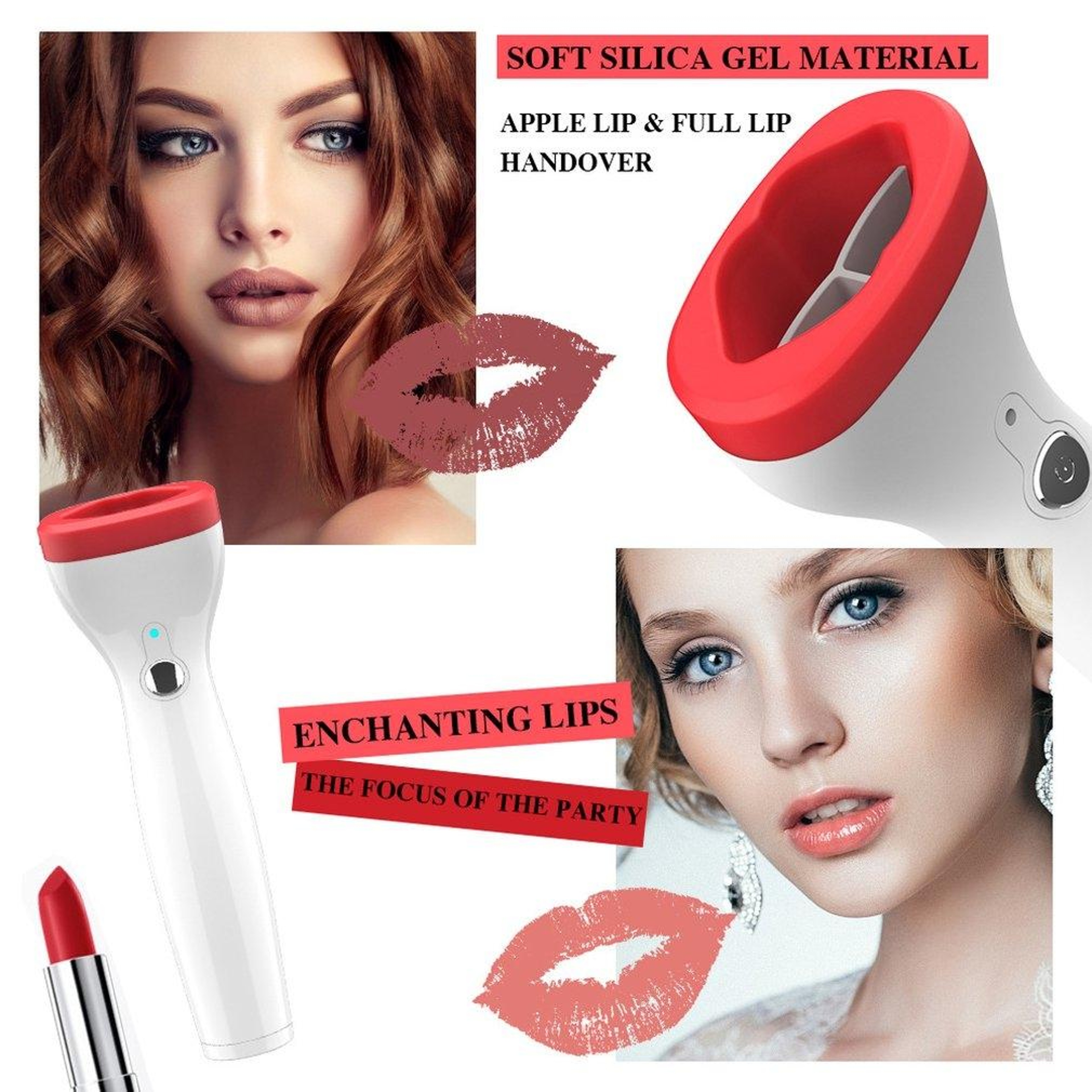 Electric Silicone Lip Plumper Device for Fuller Looking Lips – view 3