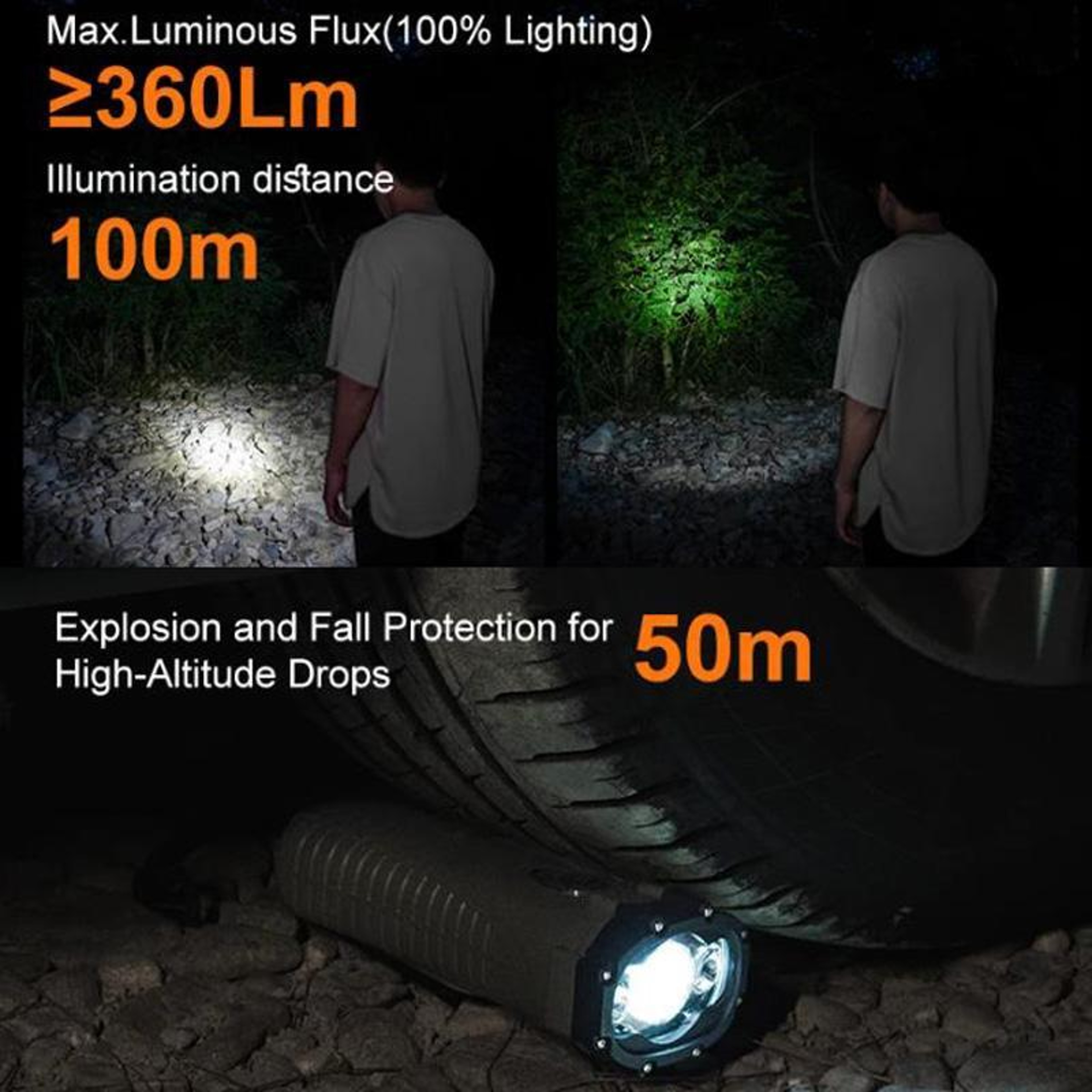UltraBright Hand Crank Emergency Flashlight Waterproof Rechargeable Outdoor Torch With SOS LED Ligh 2