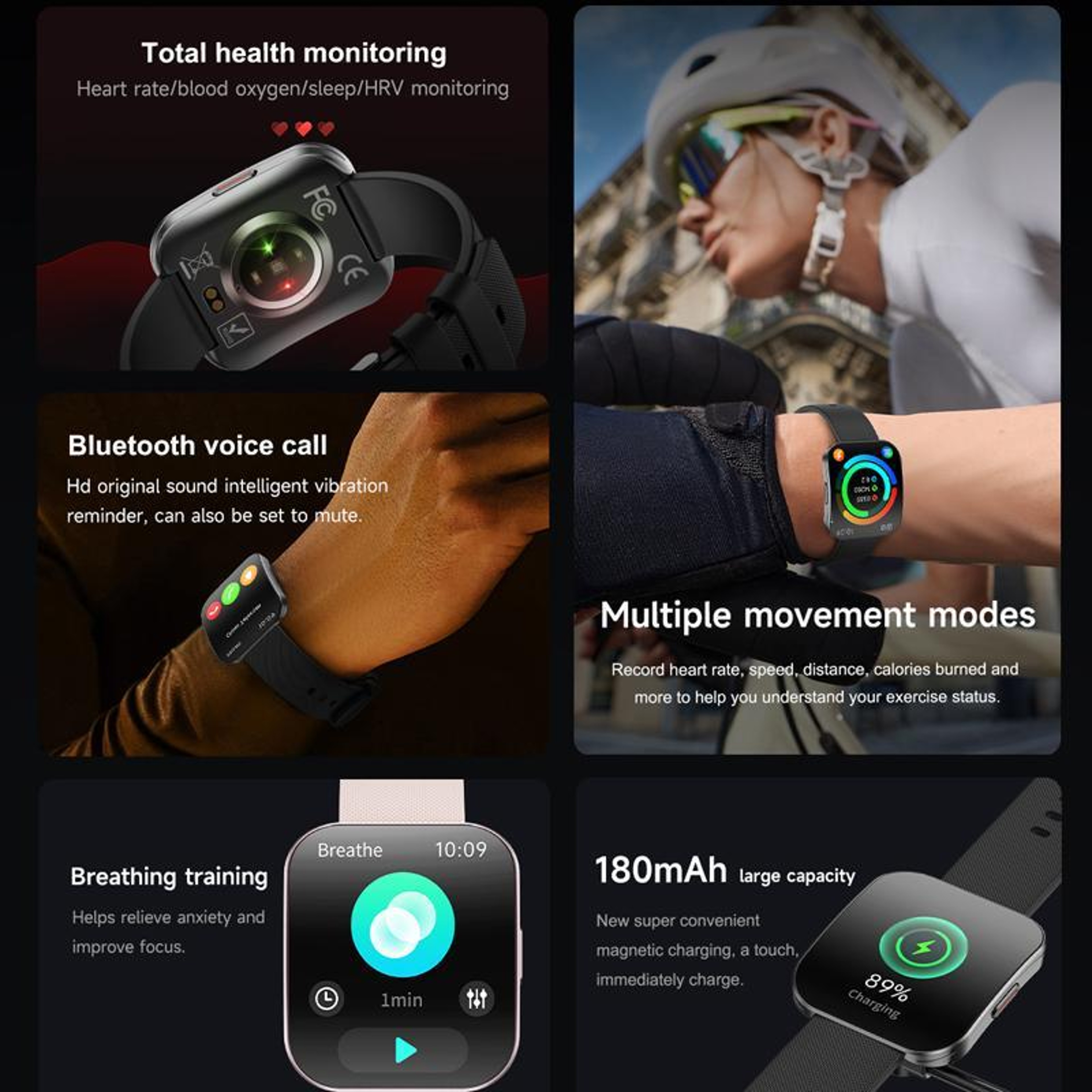 Health Smart Watch With Heart Rate Blood Oxygen Monitor And SOS Alert 9