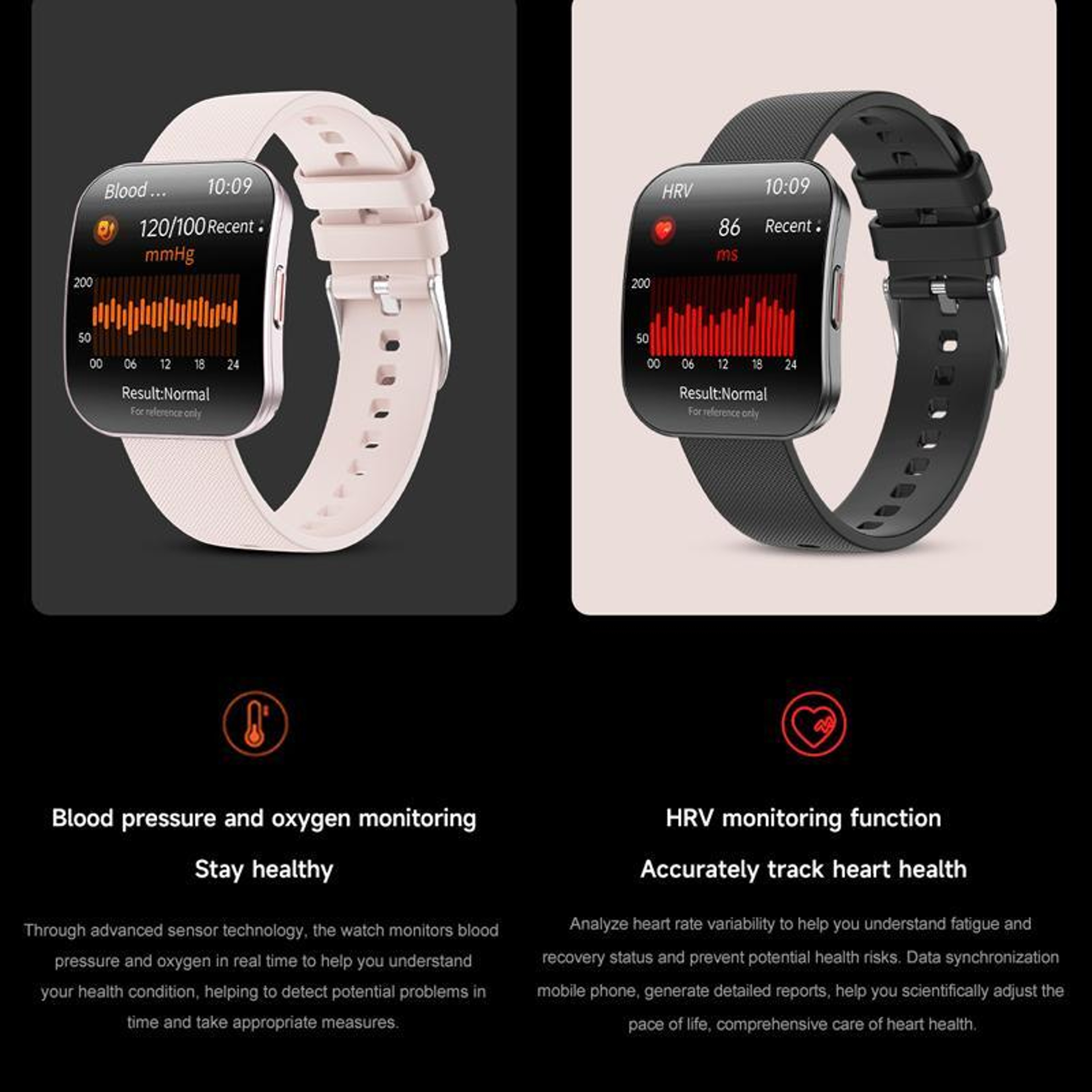 Health Smart Watch With Heart Rate Blood Oxygen Monitor And SOS Alert 2