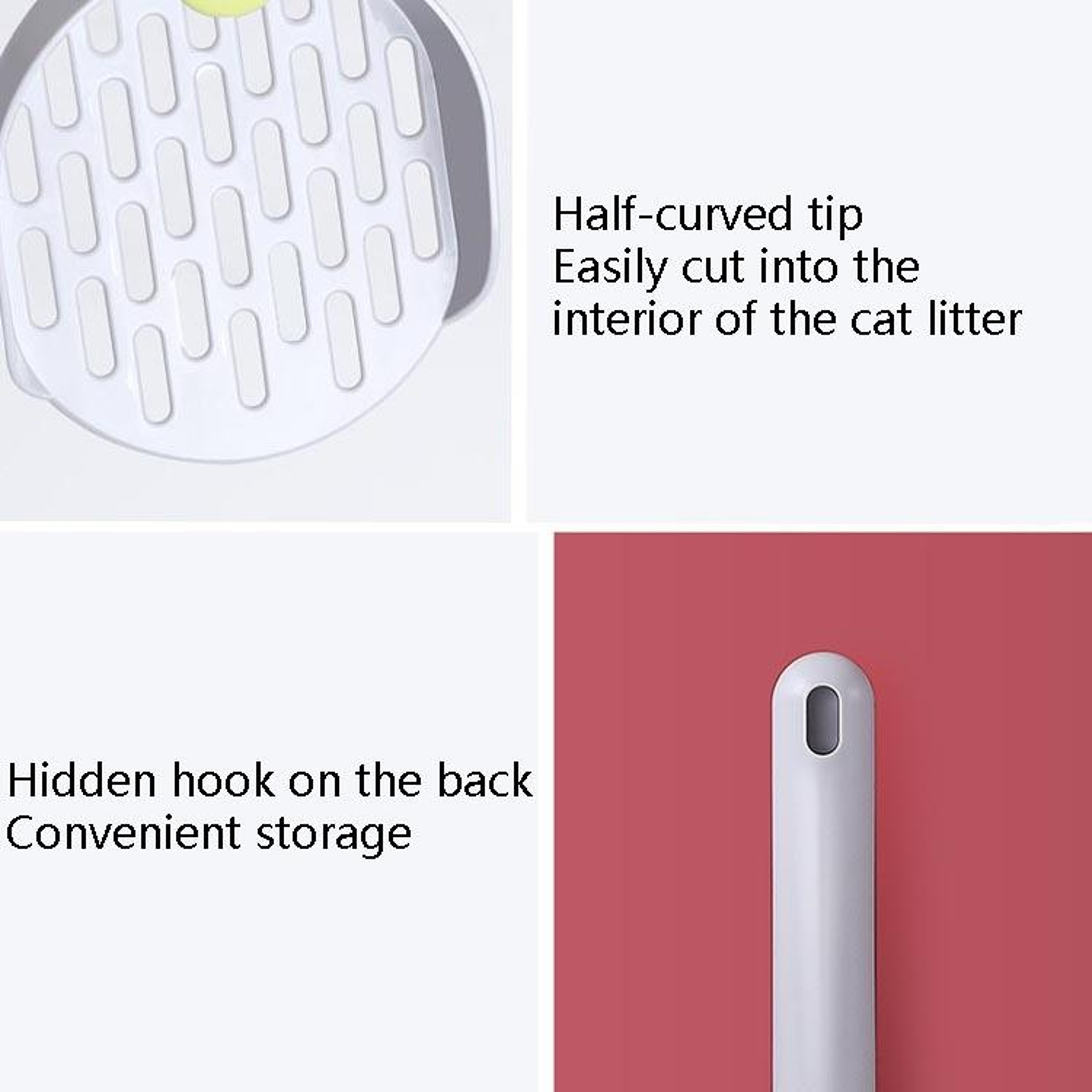 ComfortGrip Cat Litter Scoop With Fast Sifting Filter  Easy Store Hook 3