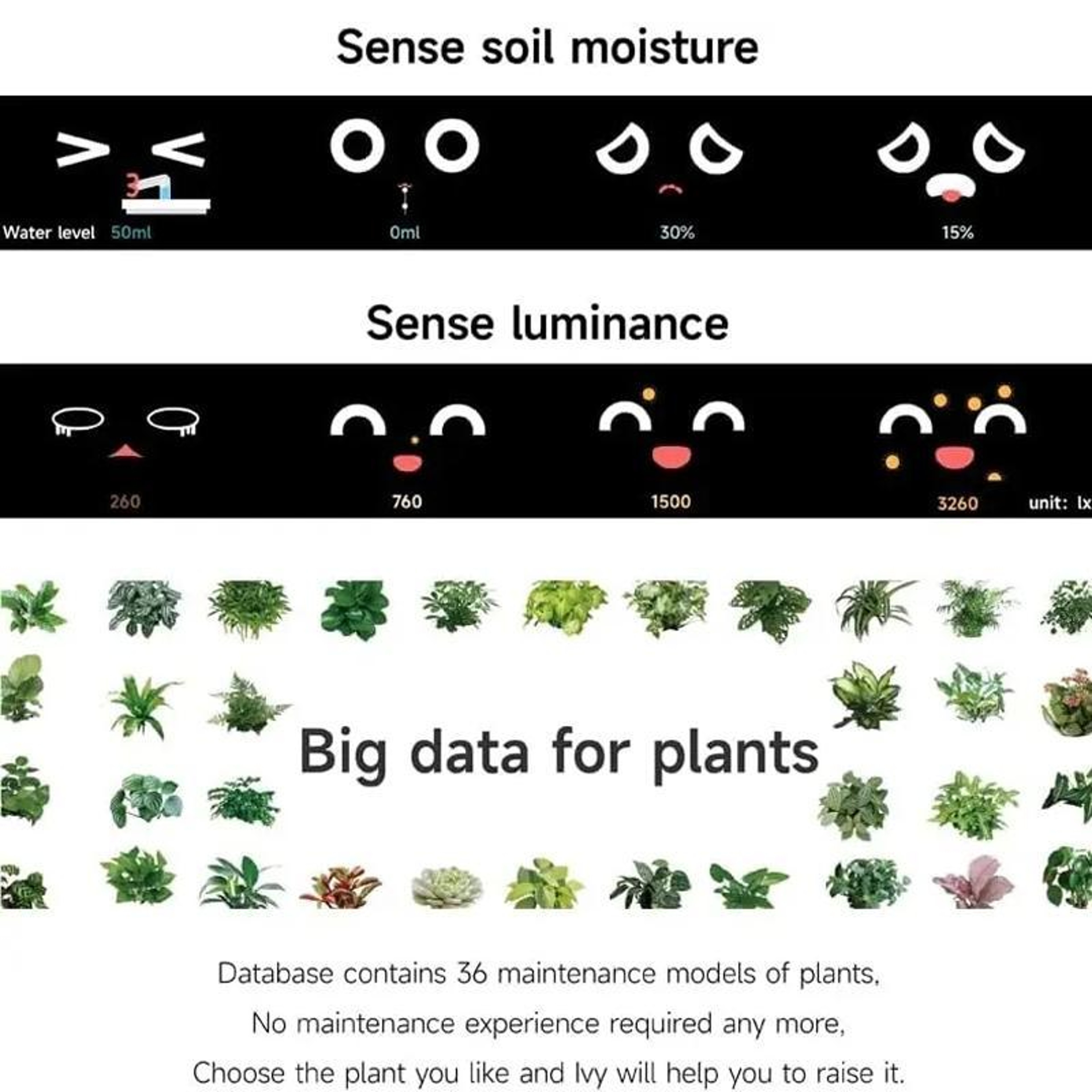 Smart WiFi Plant Pot With Multi Sensor Monitor  Screen Compatible 12