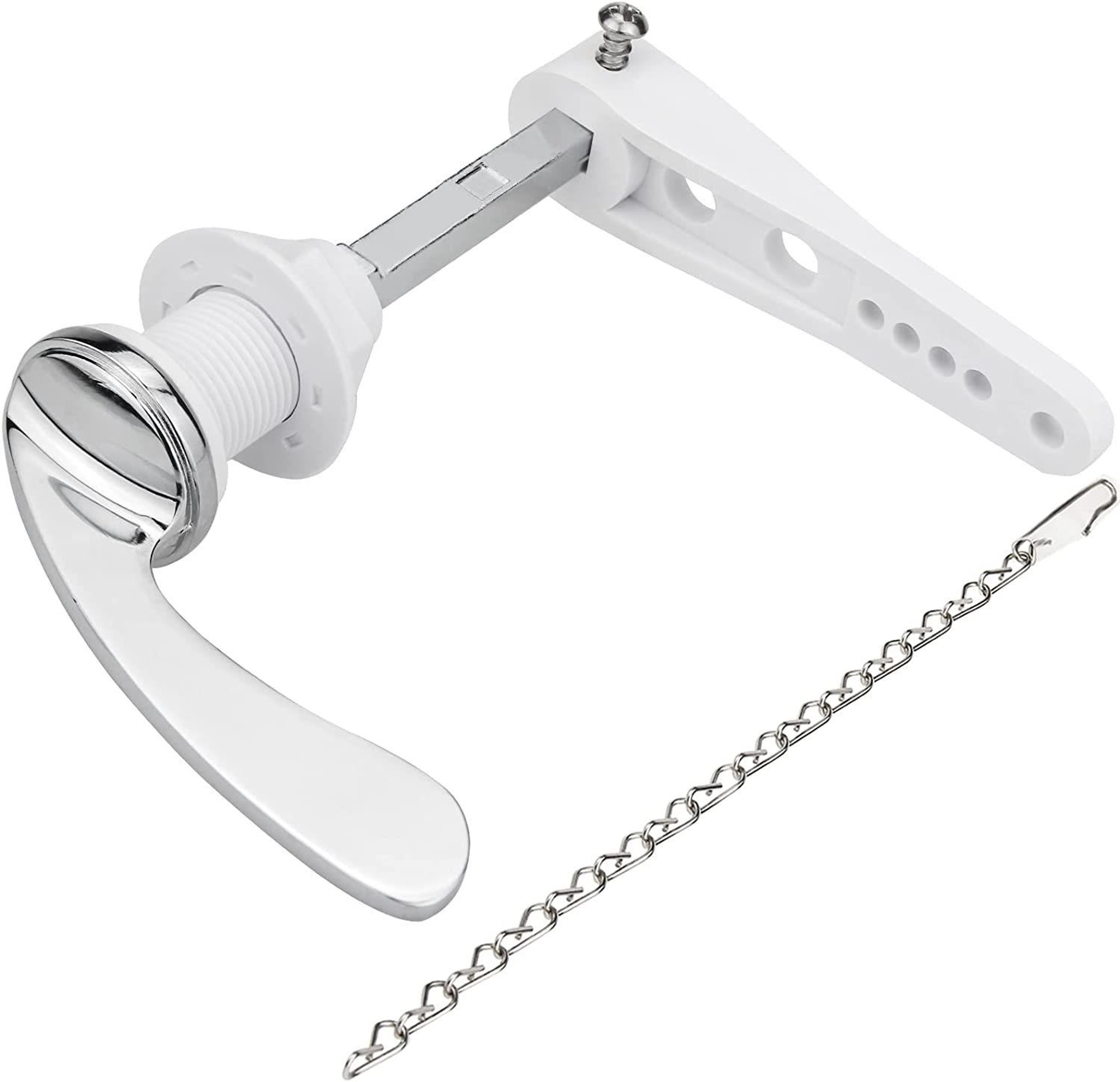 Universal Zinc Alloy Toilet Flush Handle Replacement with Chain for Smooth Reliable Flushing – view 1
