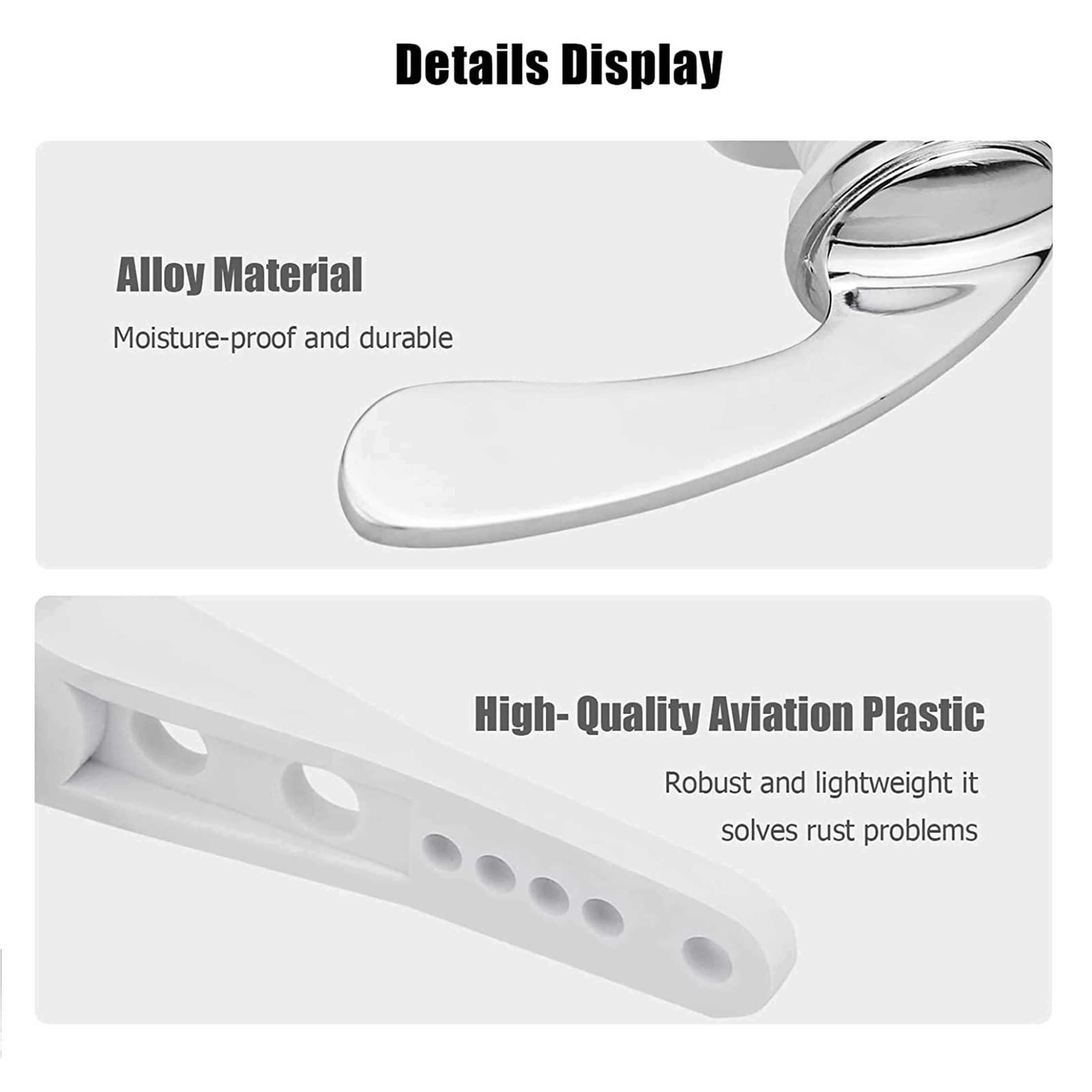 Universal Zinc Alloy Toilet Flush Handle Replacement with Chain for Smooth Reliable Flushing – view 4