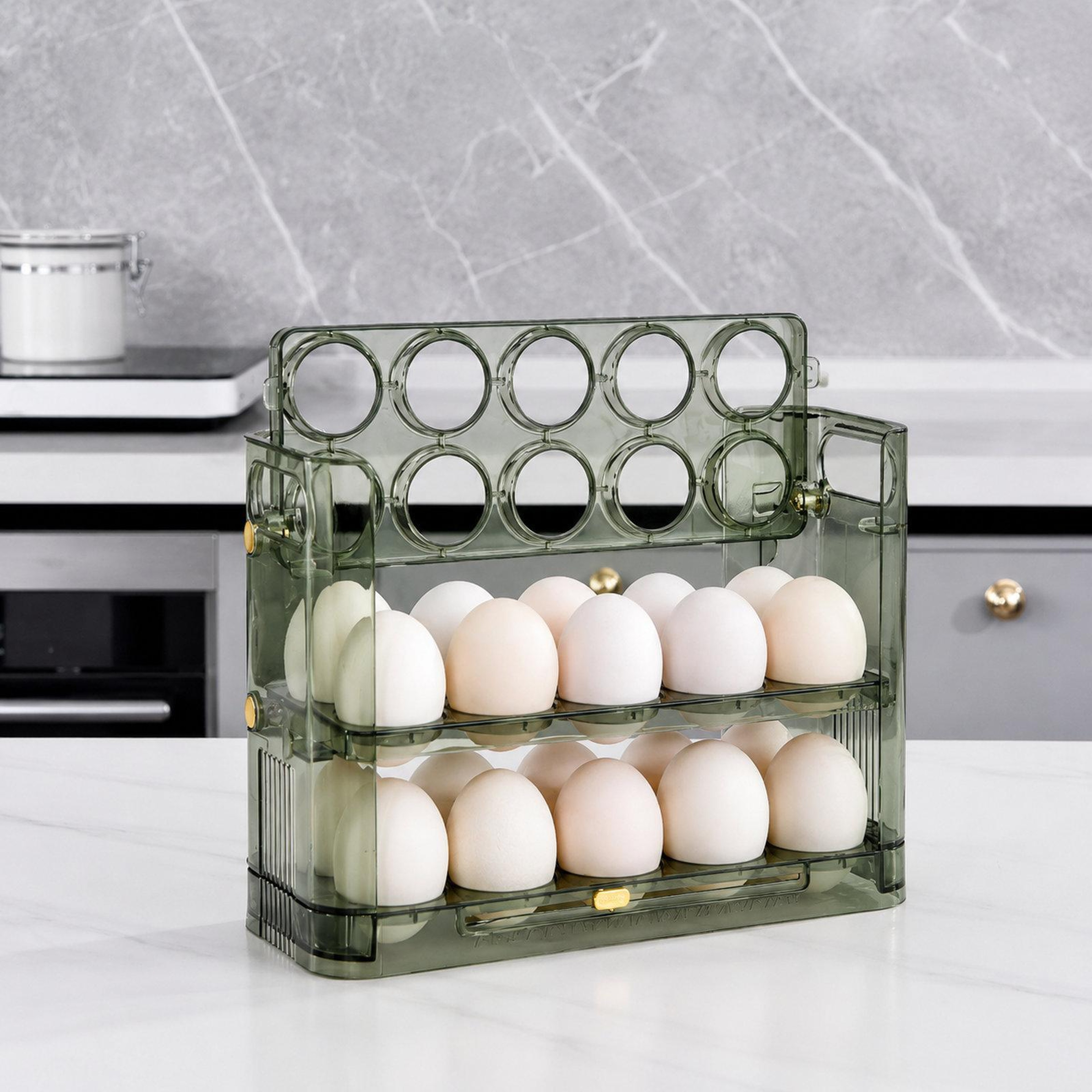 Refrigerator Door Organizer With Date Tracker Tier Flip Up Egg Holder For Refrigerator 0