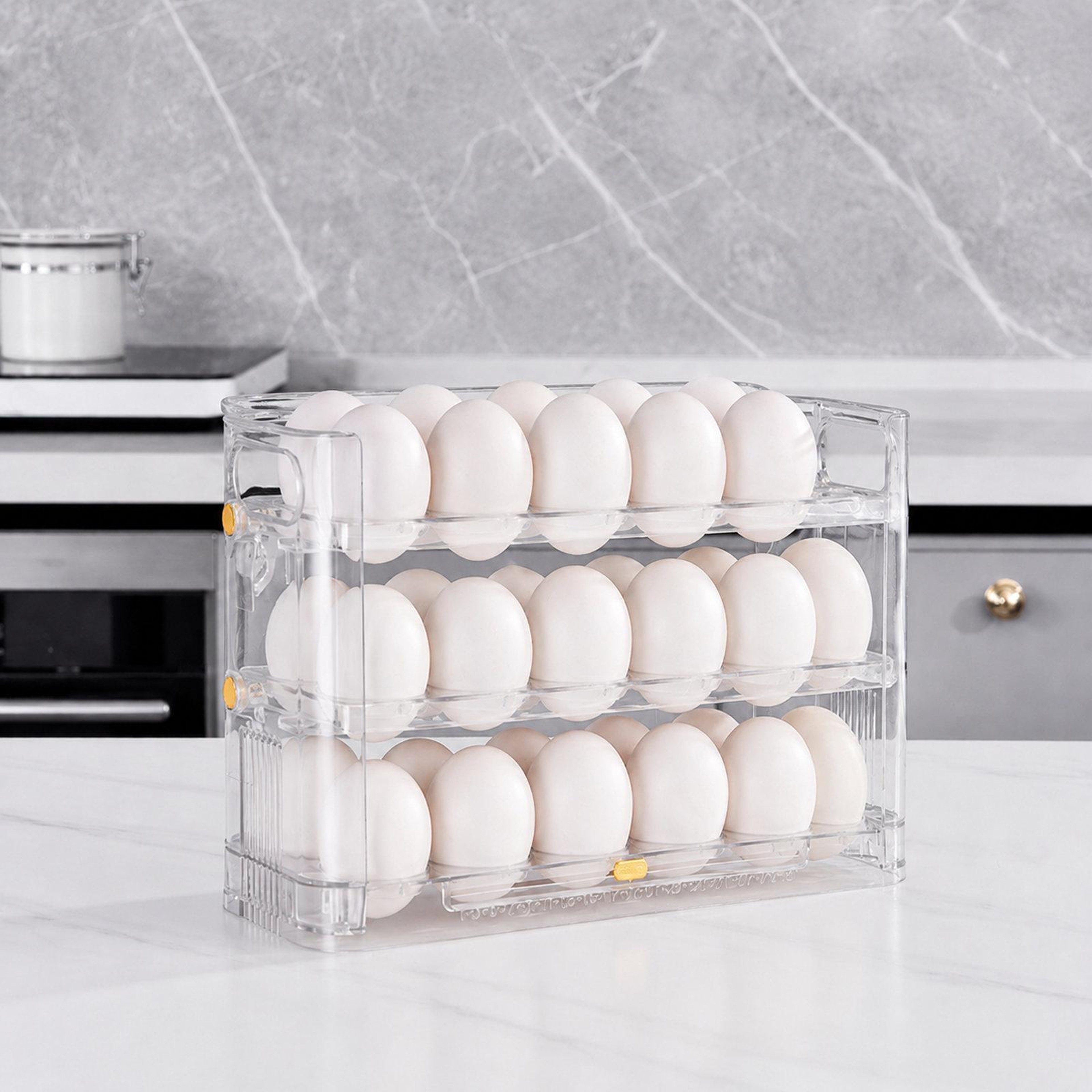 Refrigerator Door Organizer With Date Tracker Tier Flip Up Egg Holder For Refrigerator 8