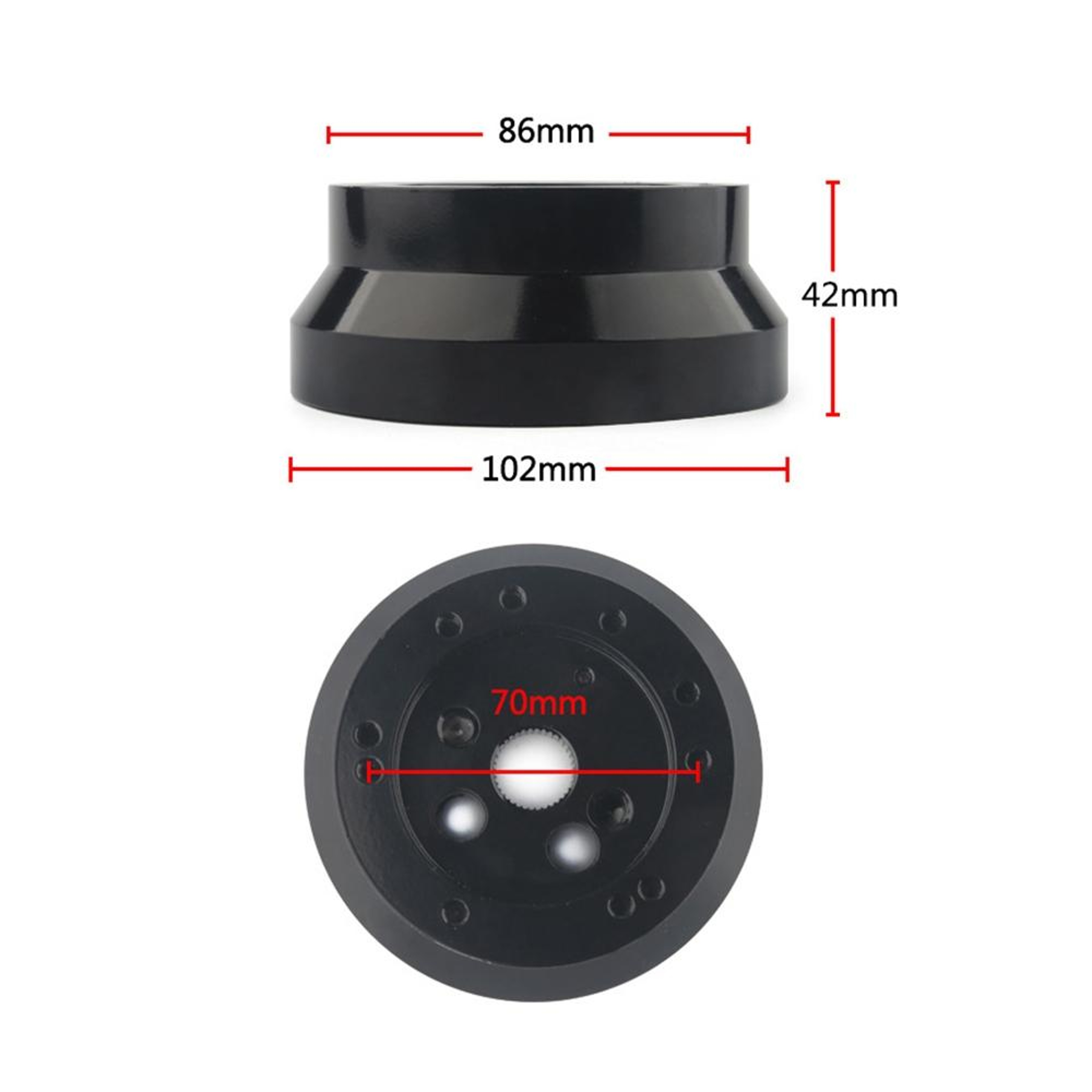 Chevrolet Steering Wheel Hub Adapter Polished Aluminum Hole Mount for Aftermarket Steering Wheels – view 6