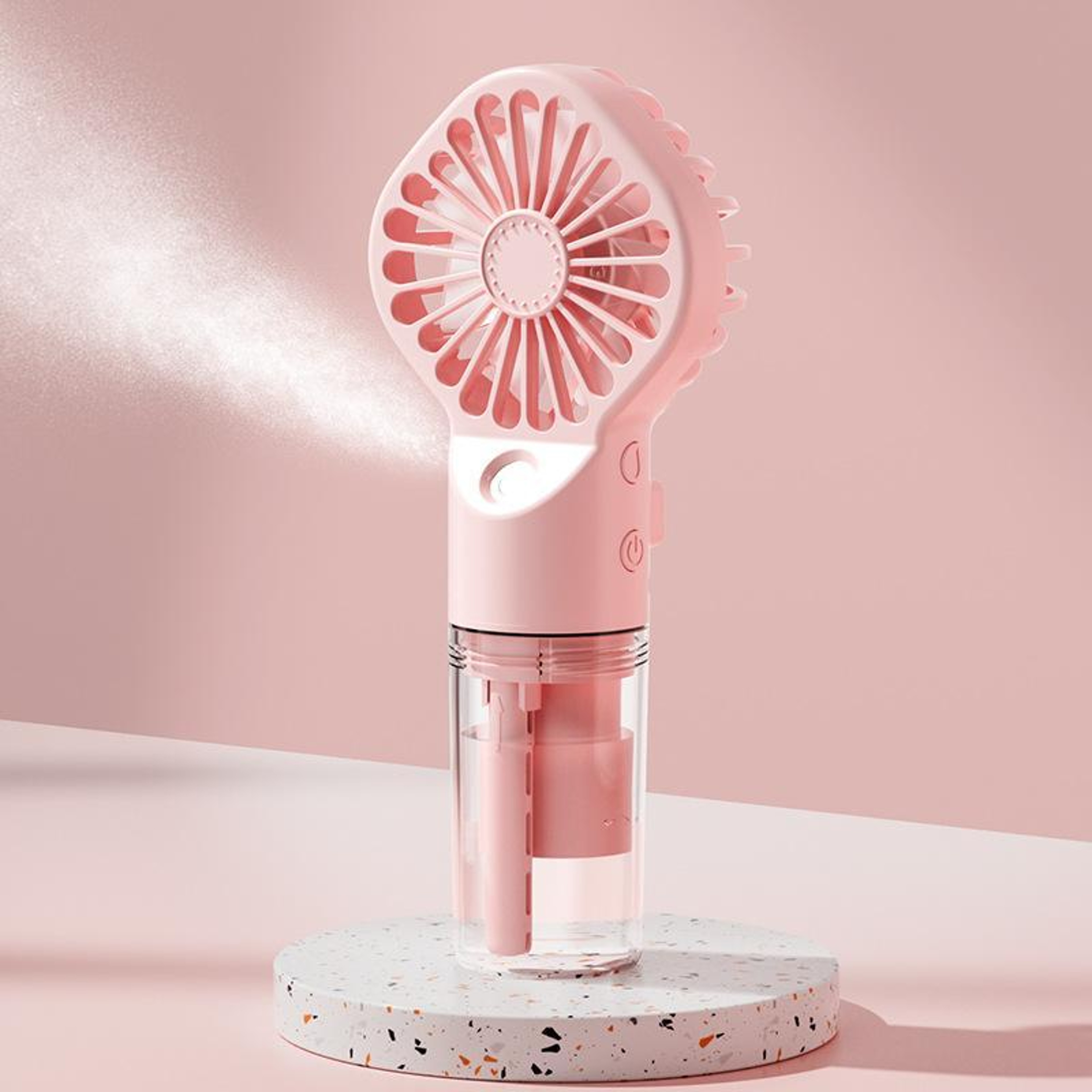 Portable Handheld Misting Fan USB Rechargeable Personal Cooling Fan with Water Spray and Type C Charging – view 14