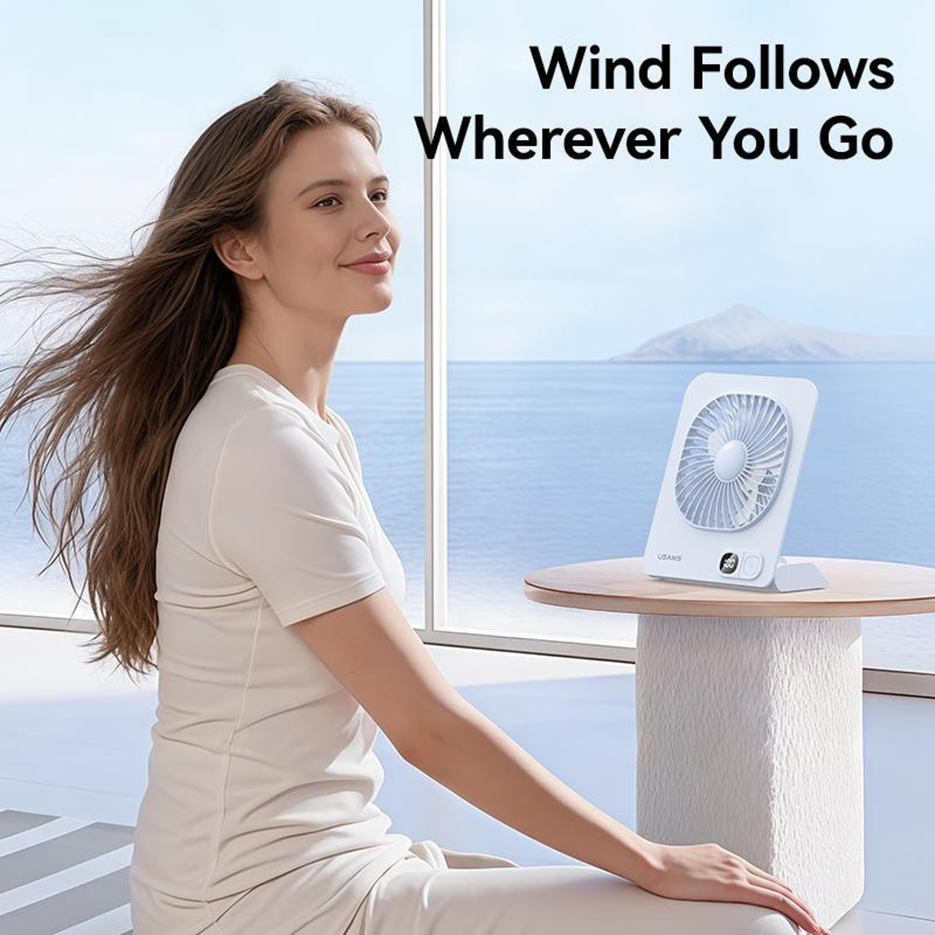 Magnetic Desktop Fan with Digital Display Rechargeable Portable Desk Fan – view 10