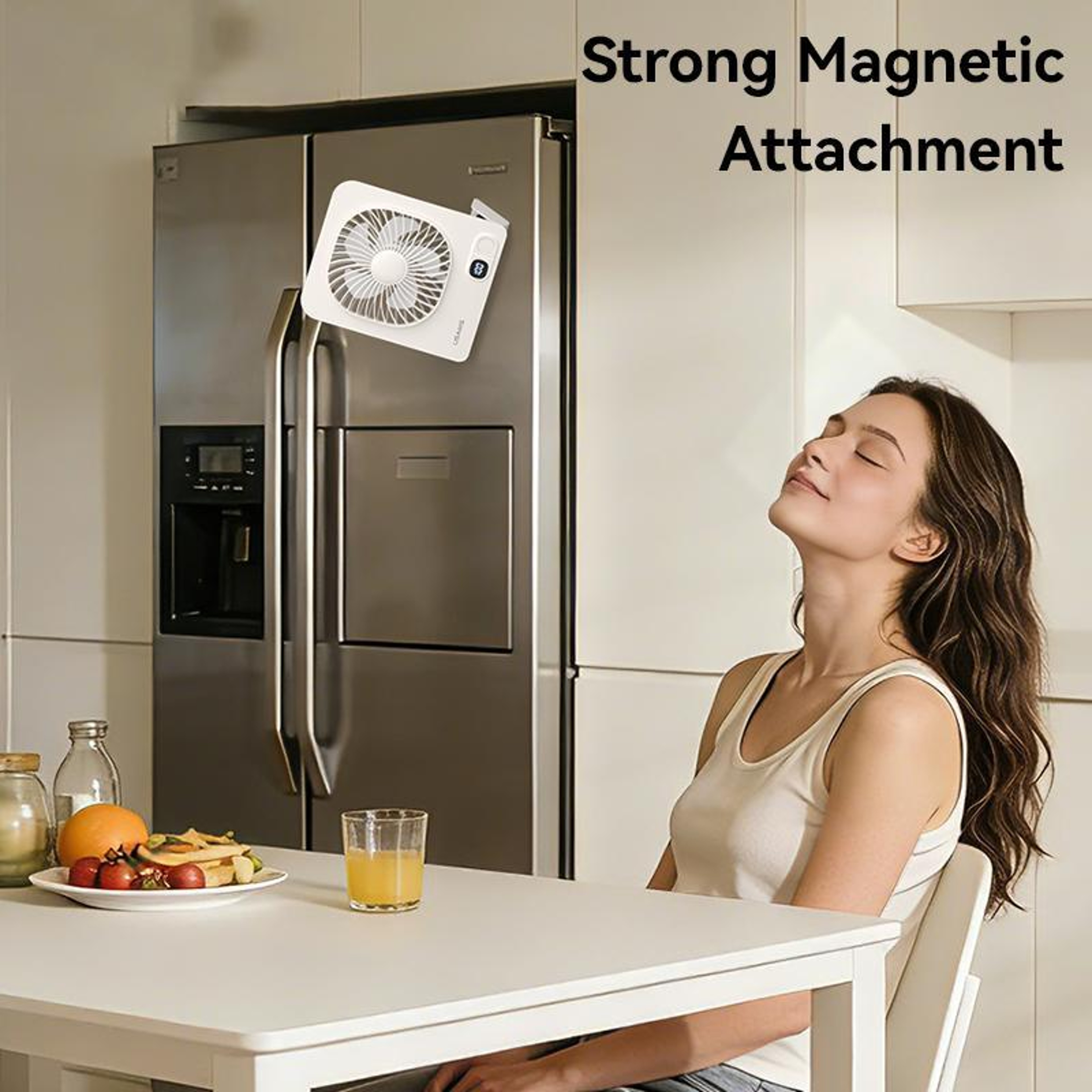 Magnetic Desktop Fan with Digital Display Rechargeable Portable Desk Fan – view 6