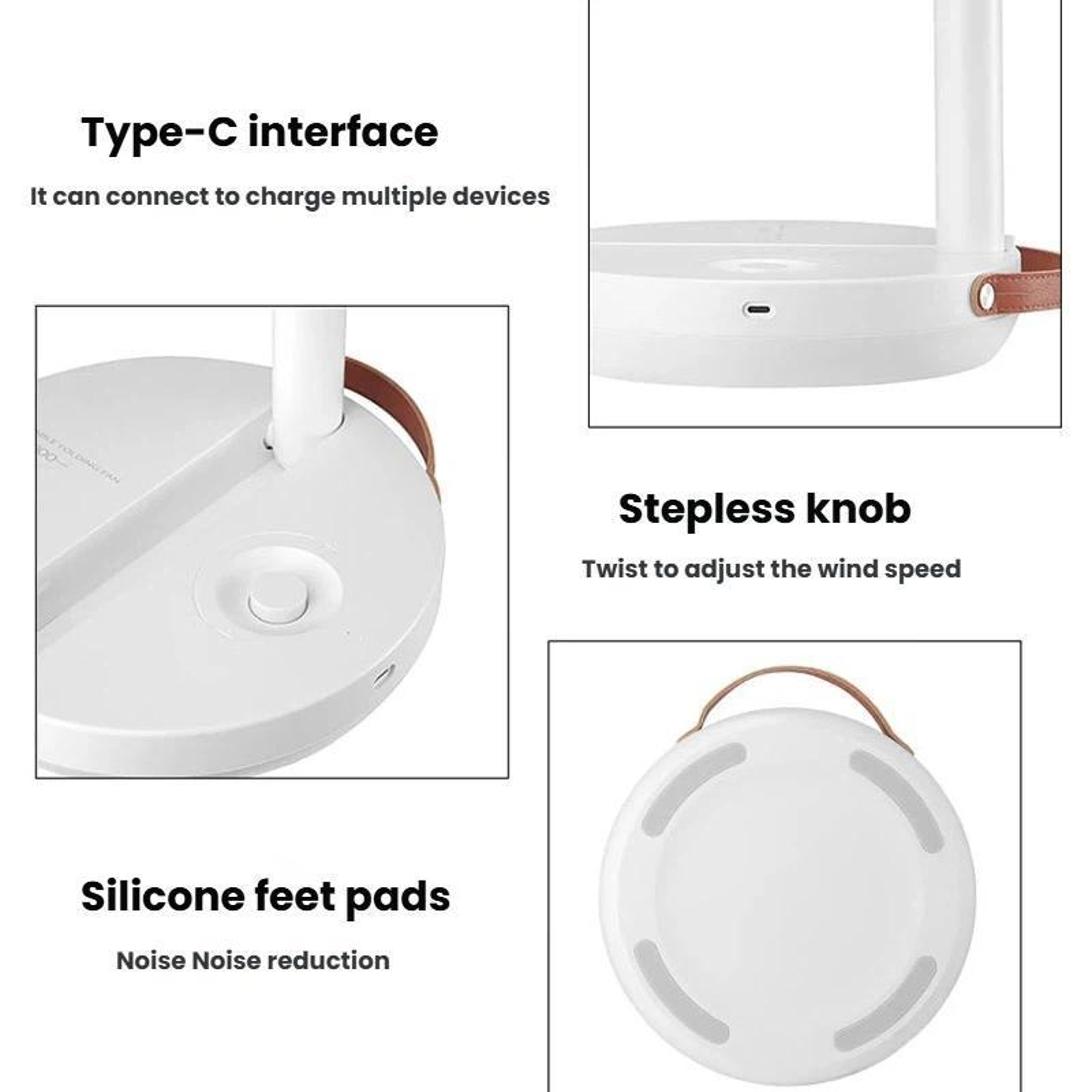 Portable Desk Fan Rechargeable Telescopic Folding USB Cooling Fan For Home Office  Travel 6