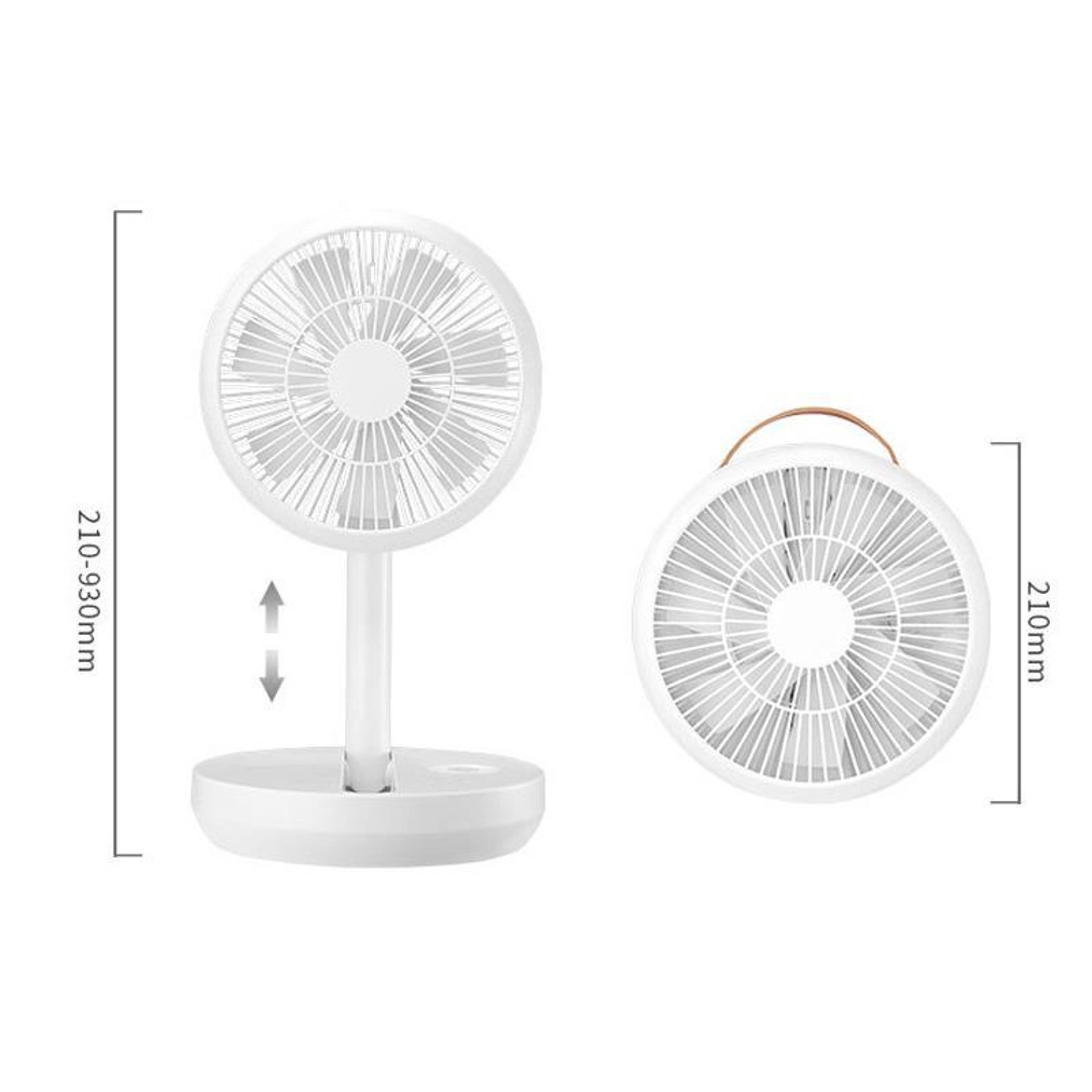 Portable Desk Fan Rechargeable Telescopic Folding USB Cooling Fan For Home Office  Travel 7