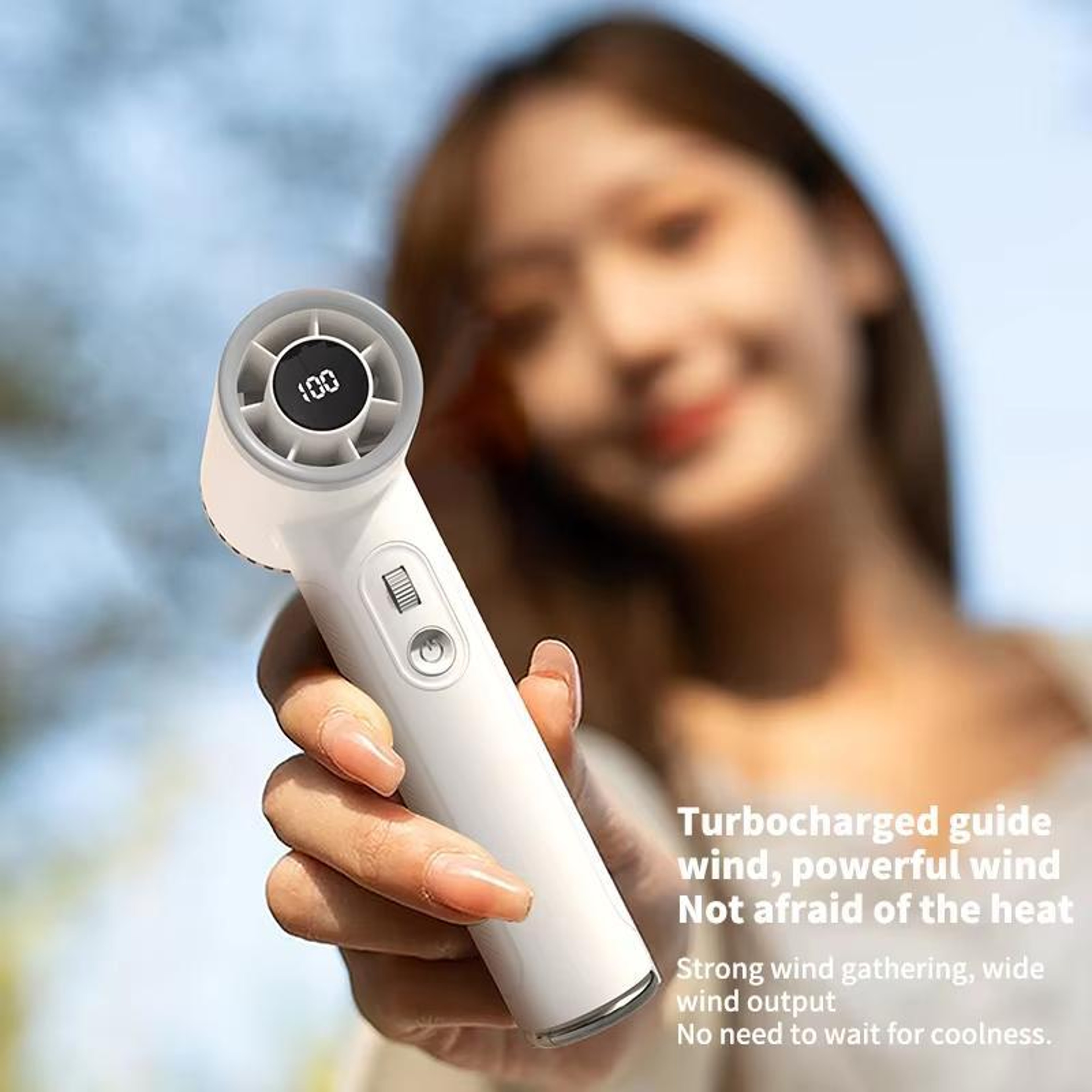 Portable Handheld Fan with Digital Display and Speed Turbo Cooling – view 12