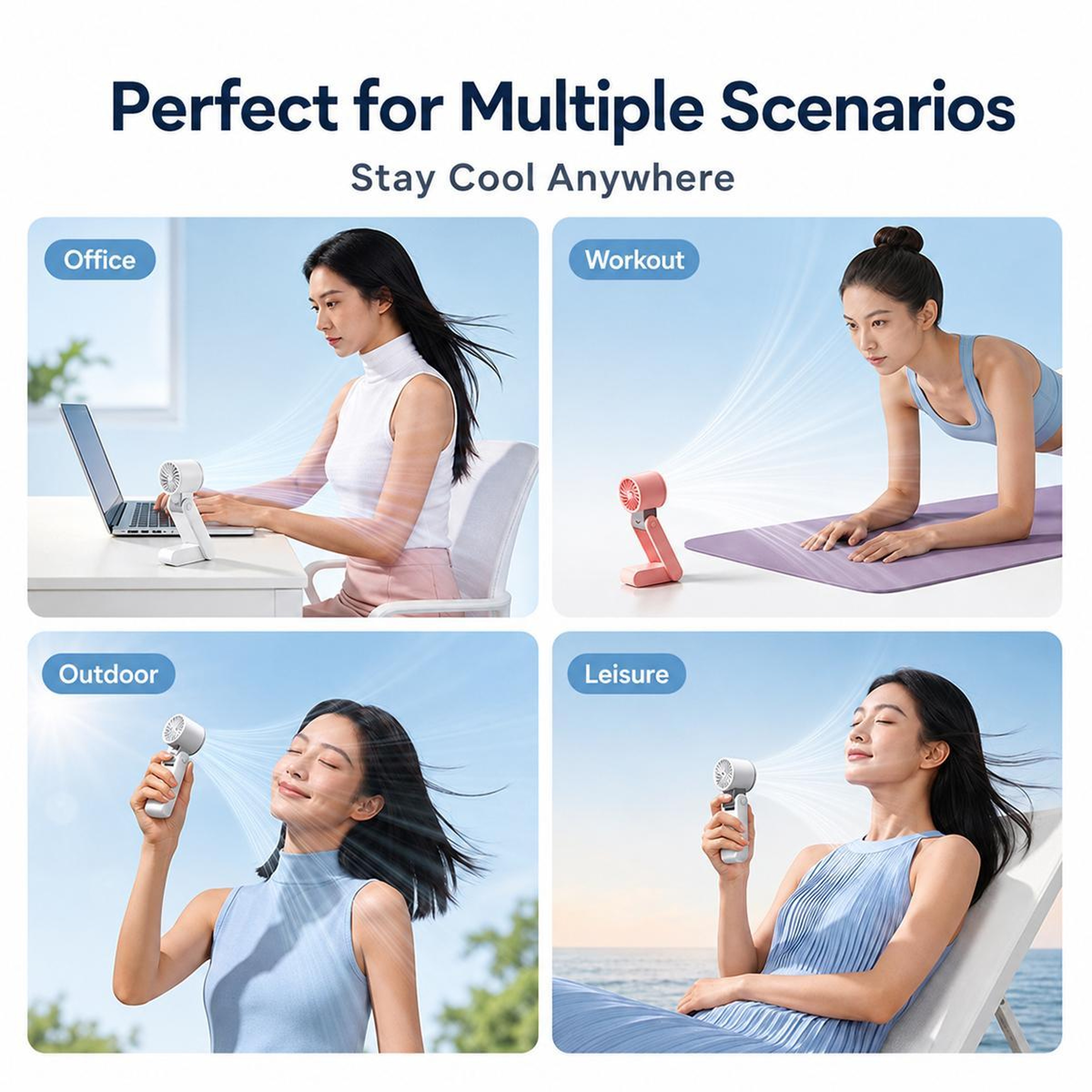 Handheld Cooling Fan with Digital Display 199-Speed Portable Mini Rechargeable Travel Fan – view 3