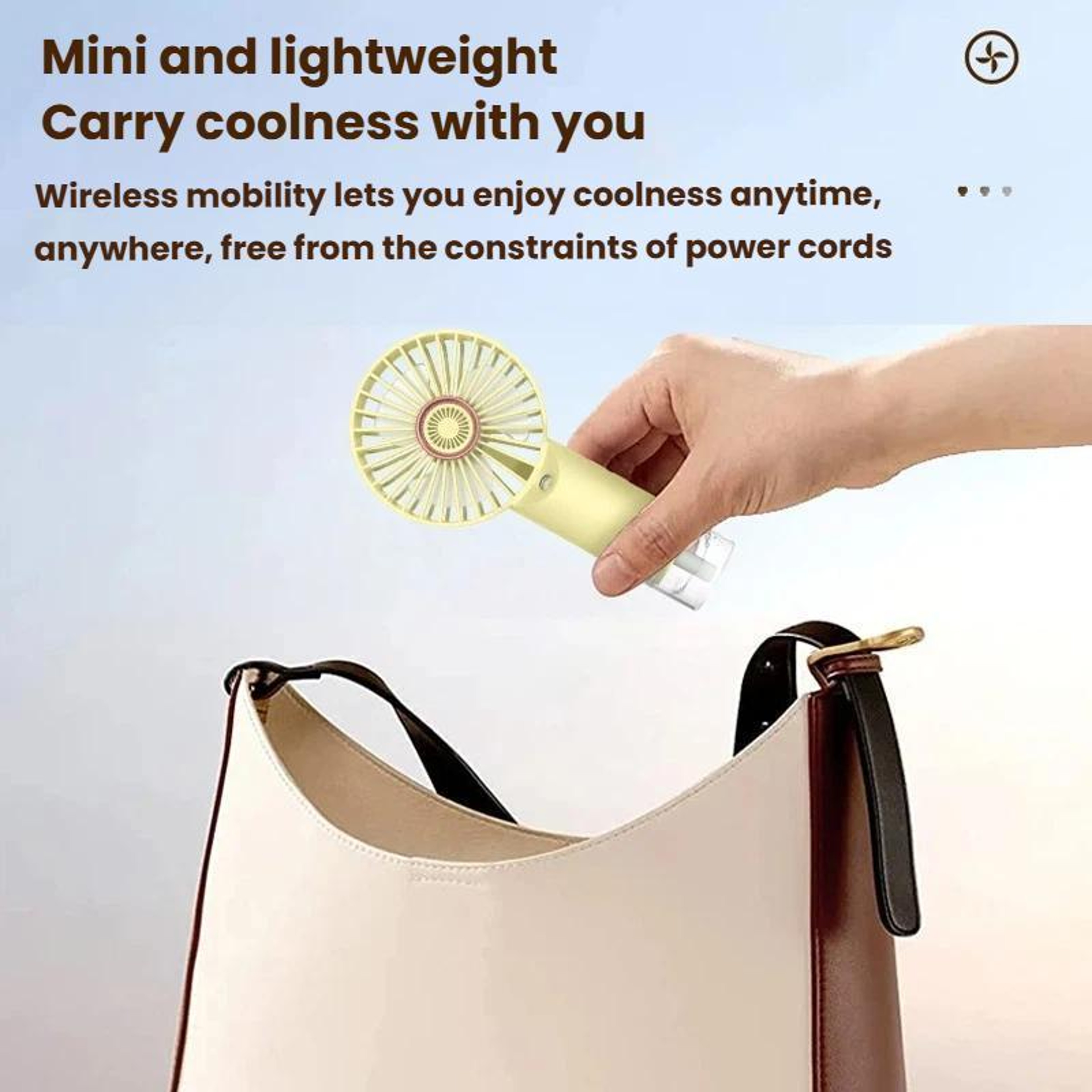 Portable Handheld Fan with Mist Rechargeable Mini Fan for Desk Office and Travel – view 4