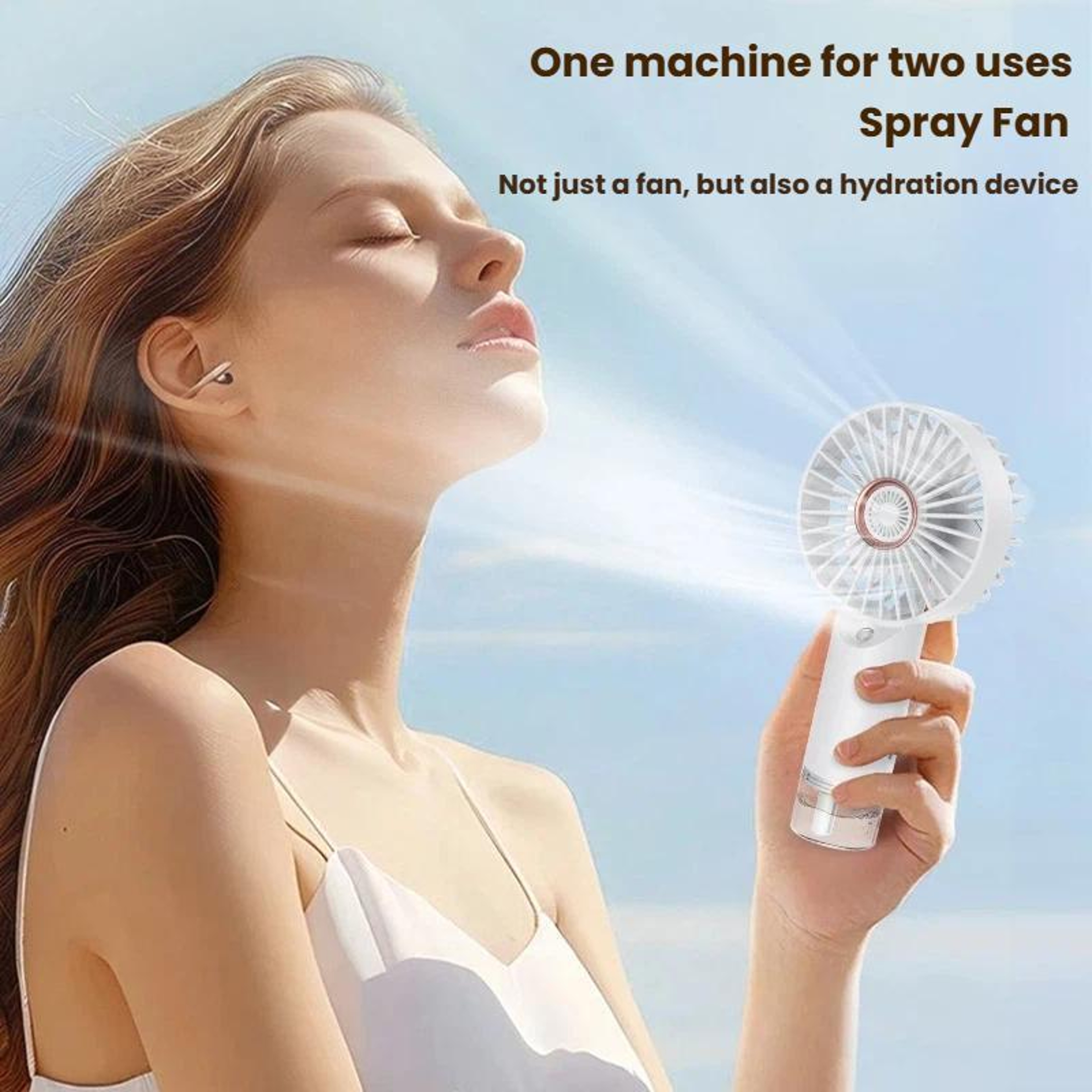 Portable Handheld Fan with Mist Rechargeable Mini Fan for Desk Office and Travel – view 5