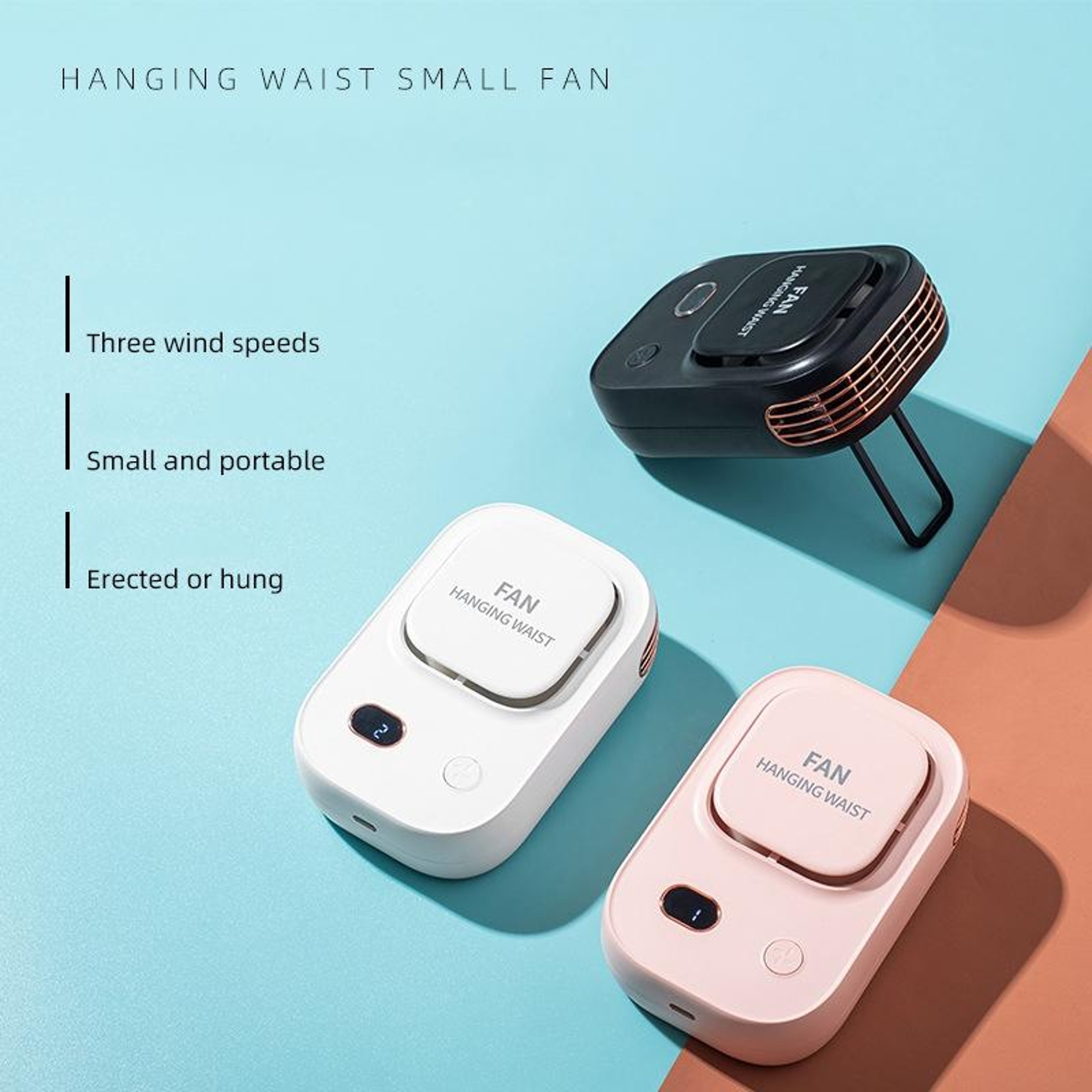 Portable Neck Fan USB Rechargeable Bladeless Wearable Waist Fan With Digital Display 1