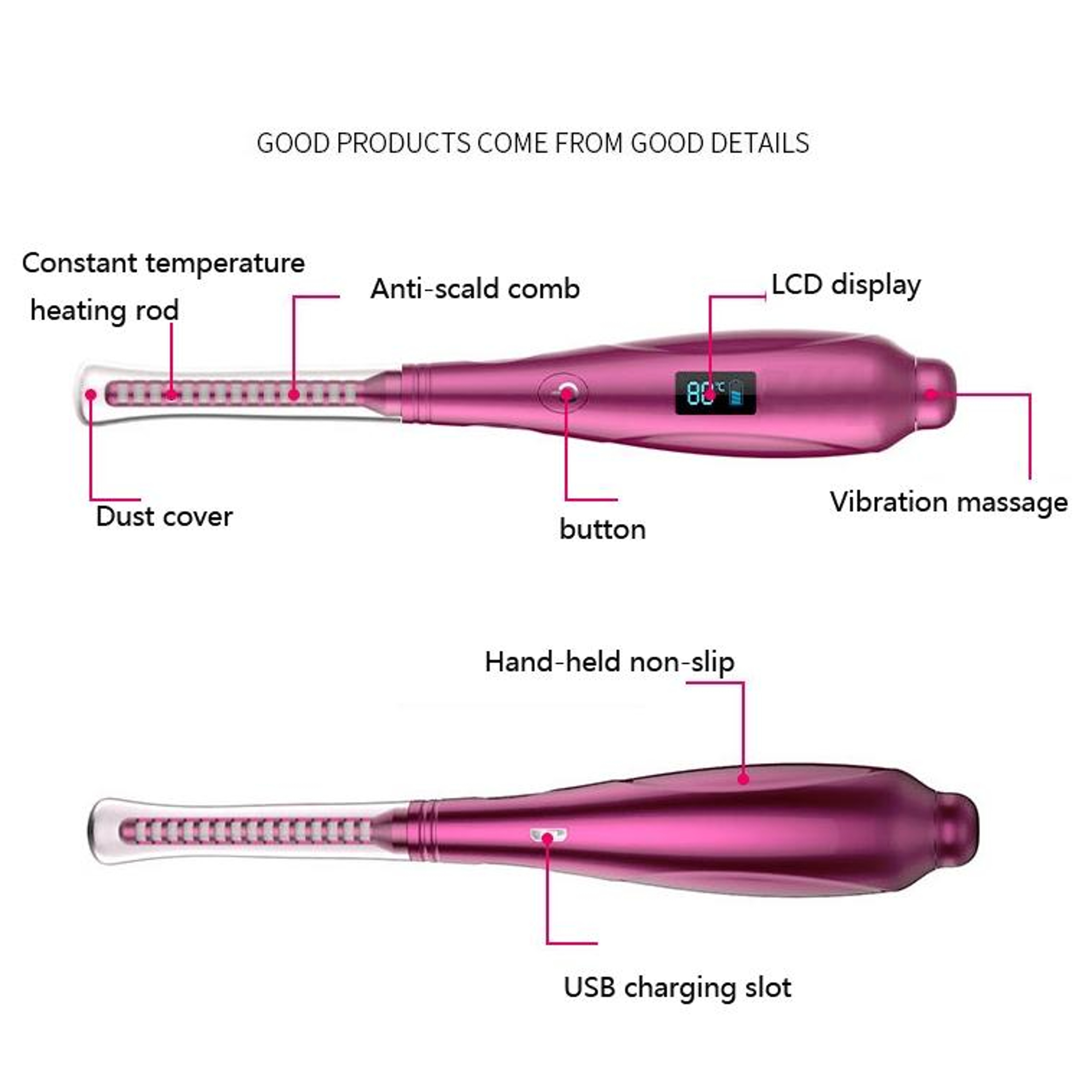 Digital Display Heated Eyelash Curler USB Rechargeable Electric Lash Curler with Long Lasting Curl – view 7