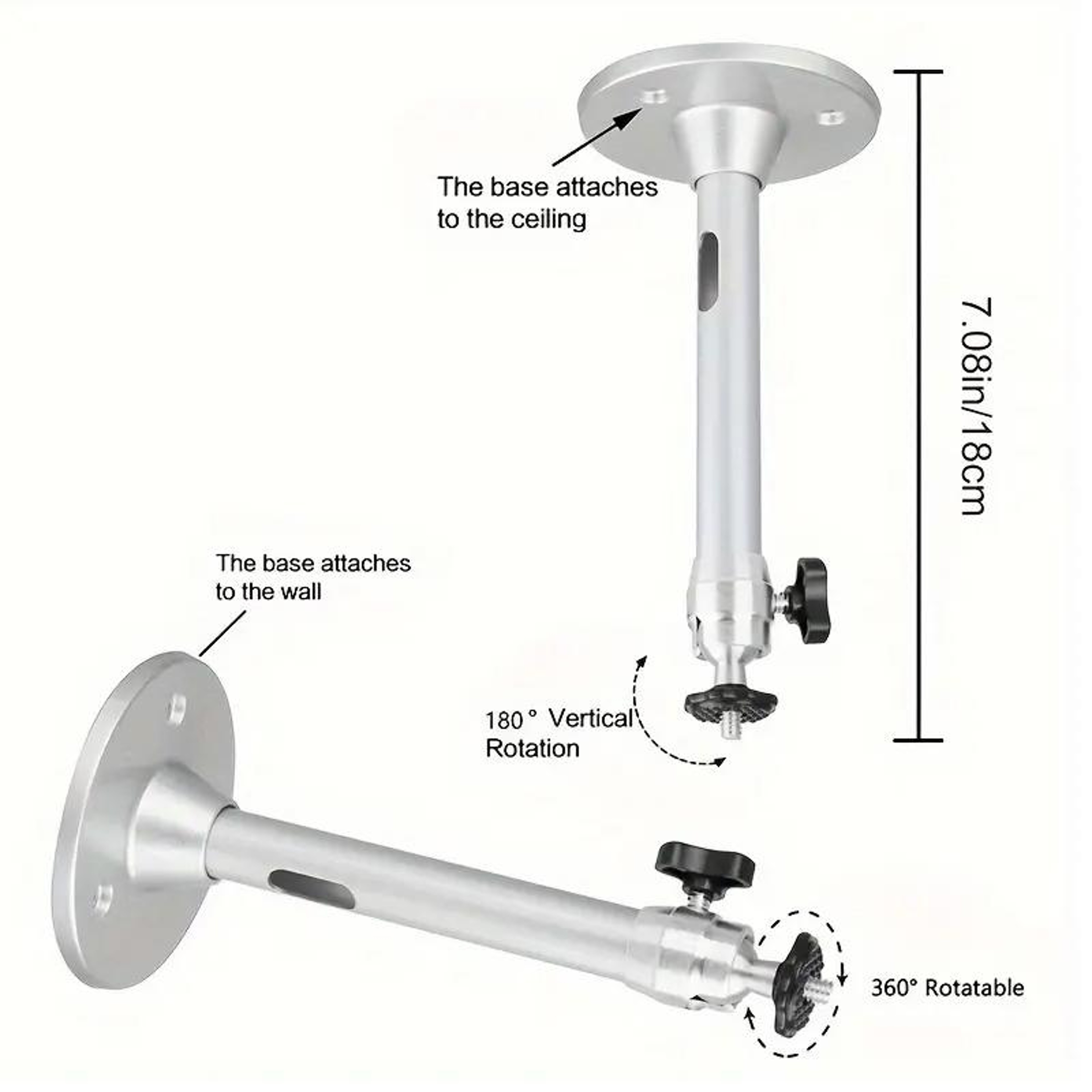 Projector Mount Universal Security Camera Bracket Aluminum Alloy Ceiling Wall Mount – view 3