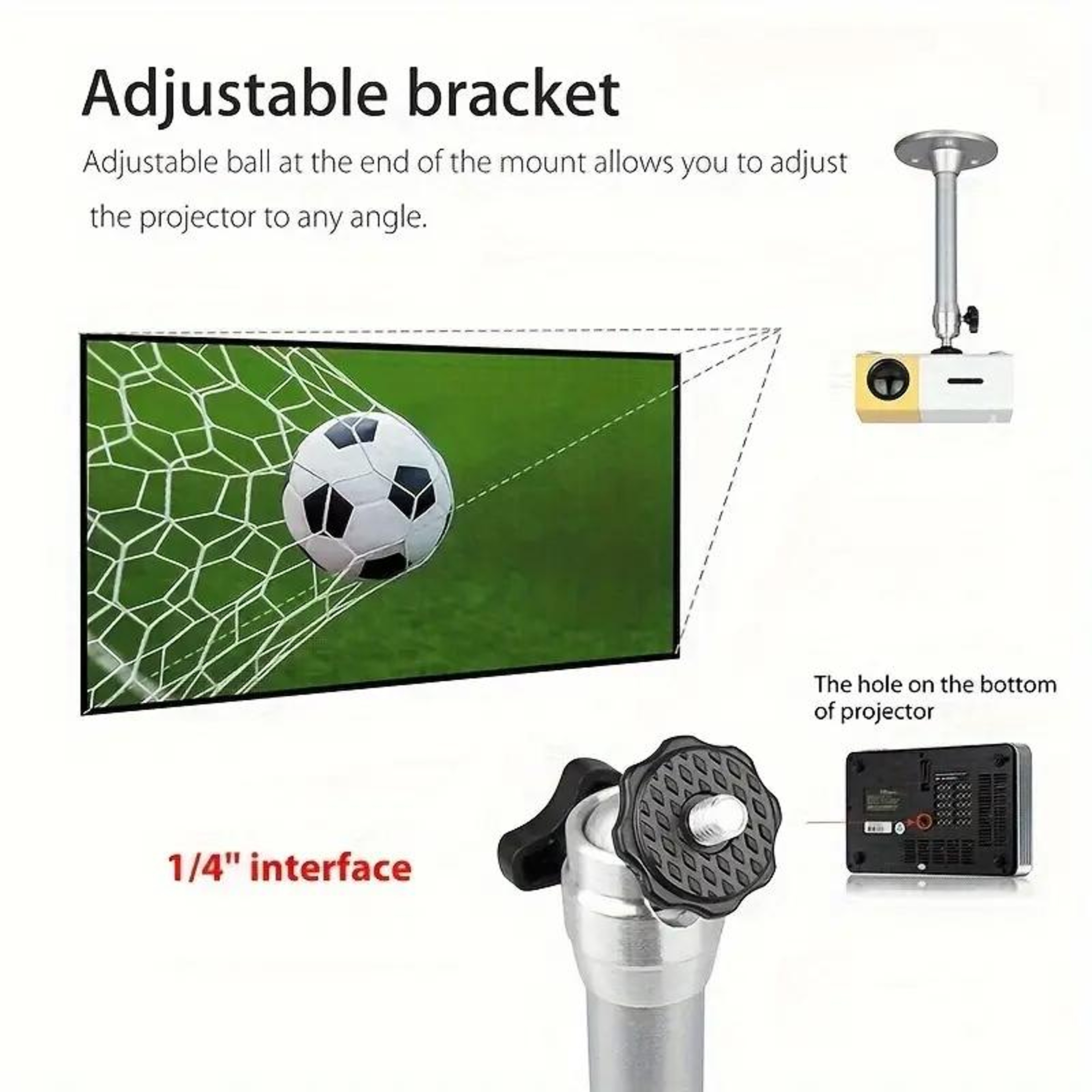 Projector Mount Universal Security Camera Bracket Aluminum Alloy Ceiling Wall Mount – view 6