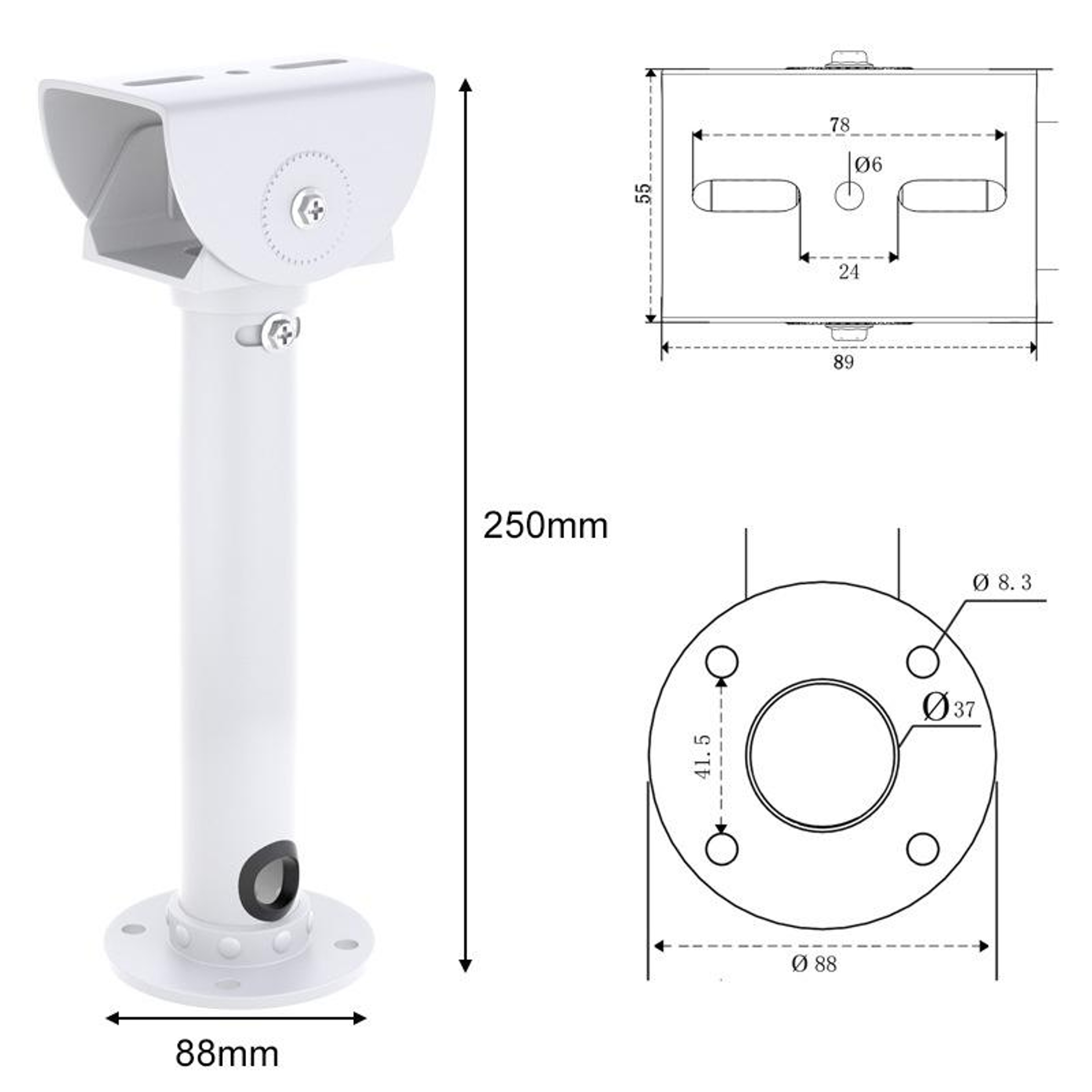 Universal CCTV Camera Mount Aluminum Security Camera Bracket Wall Mount for Indoor Outdoor Use – view 3