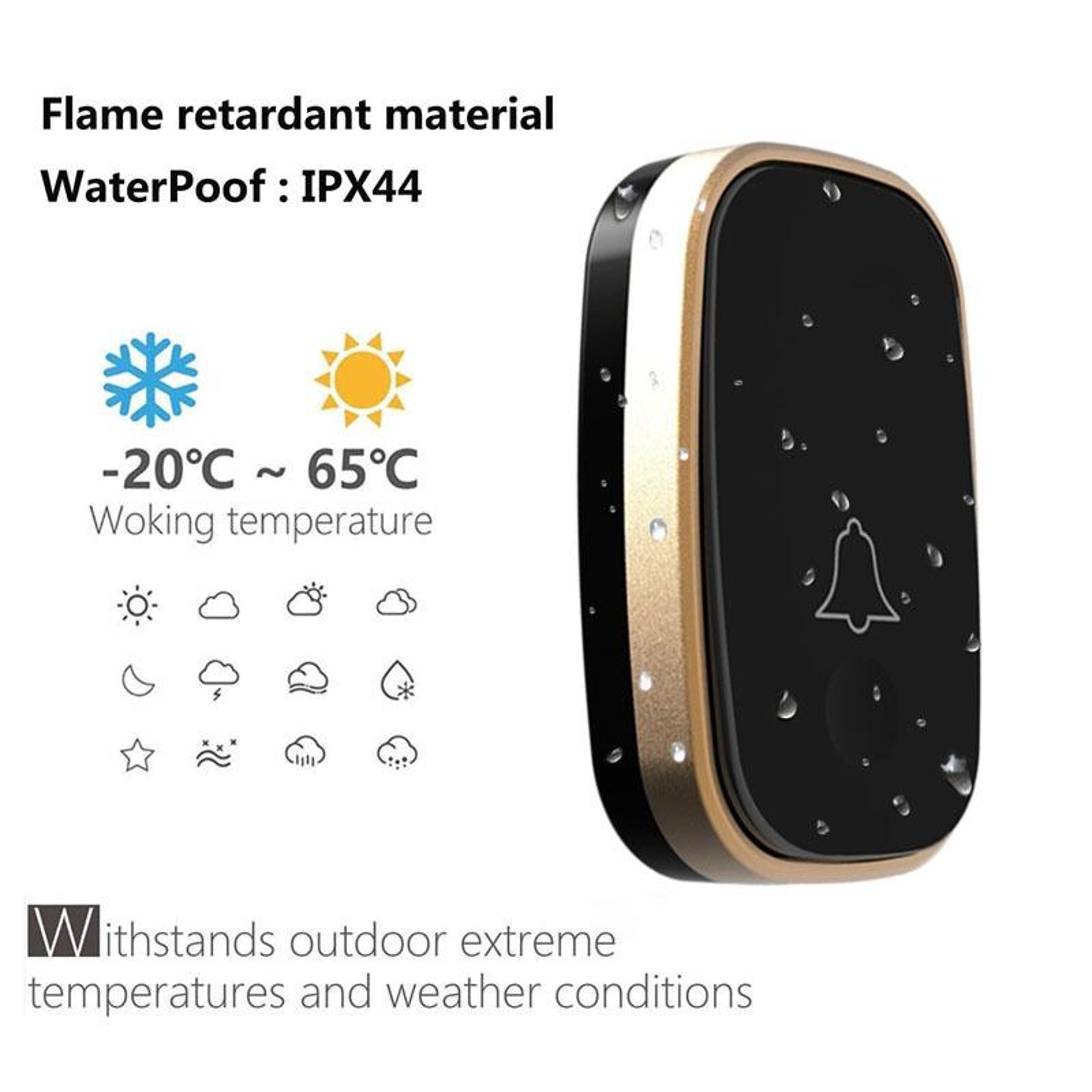 Wireless Doorbell Waterproof Doorbell Long Range Remote Control Doorbell Chime With Melodies US Plu 3
