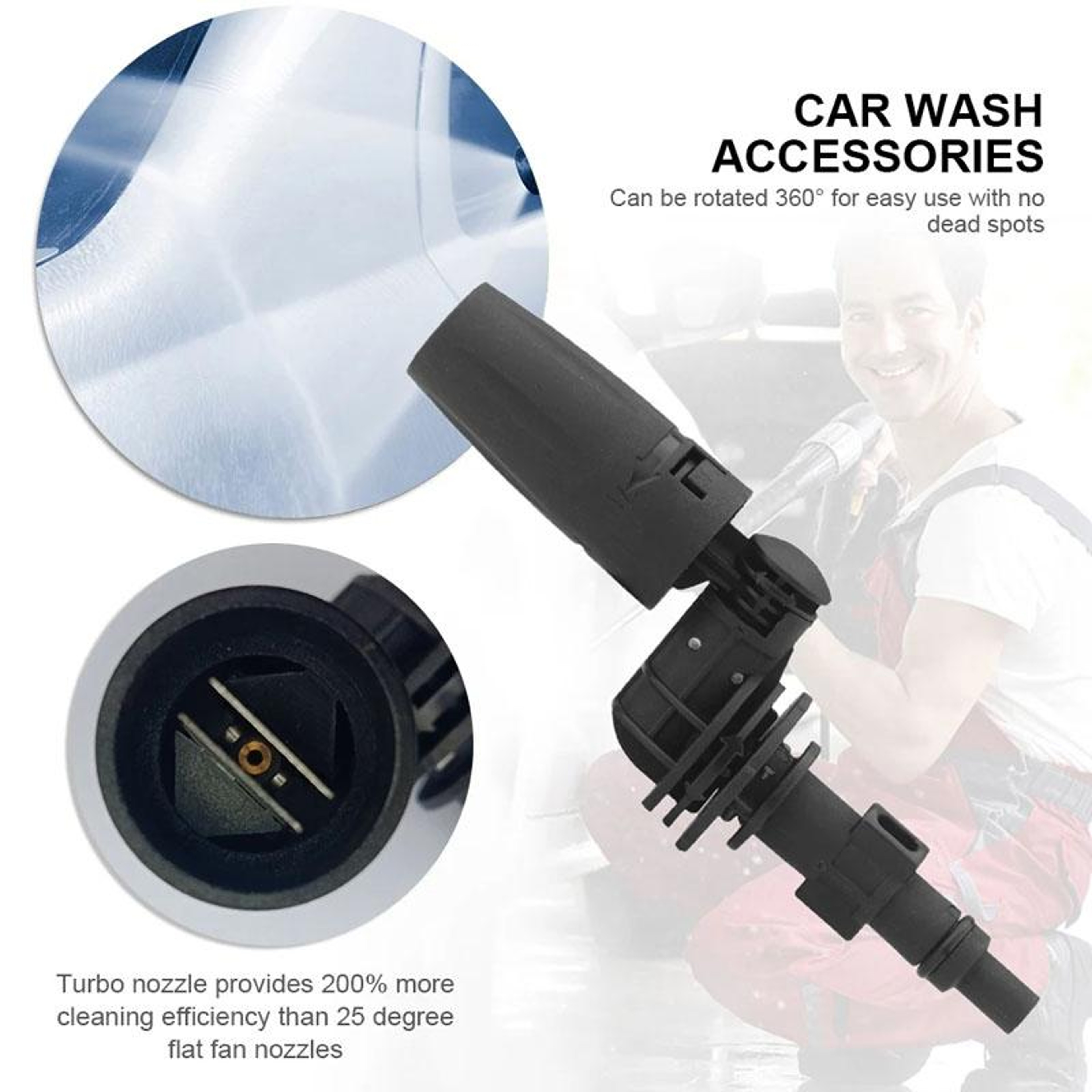 Karcher Pressure Washer Nozzle Rotary Adjustable High Pressure Car Wash Attachment for K Series – view 6