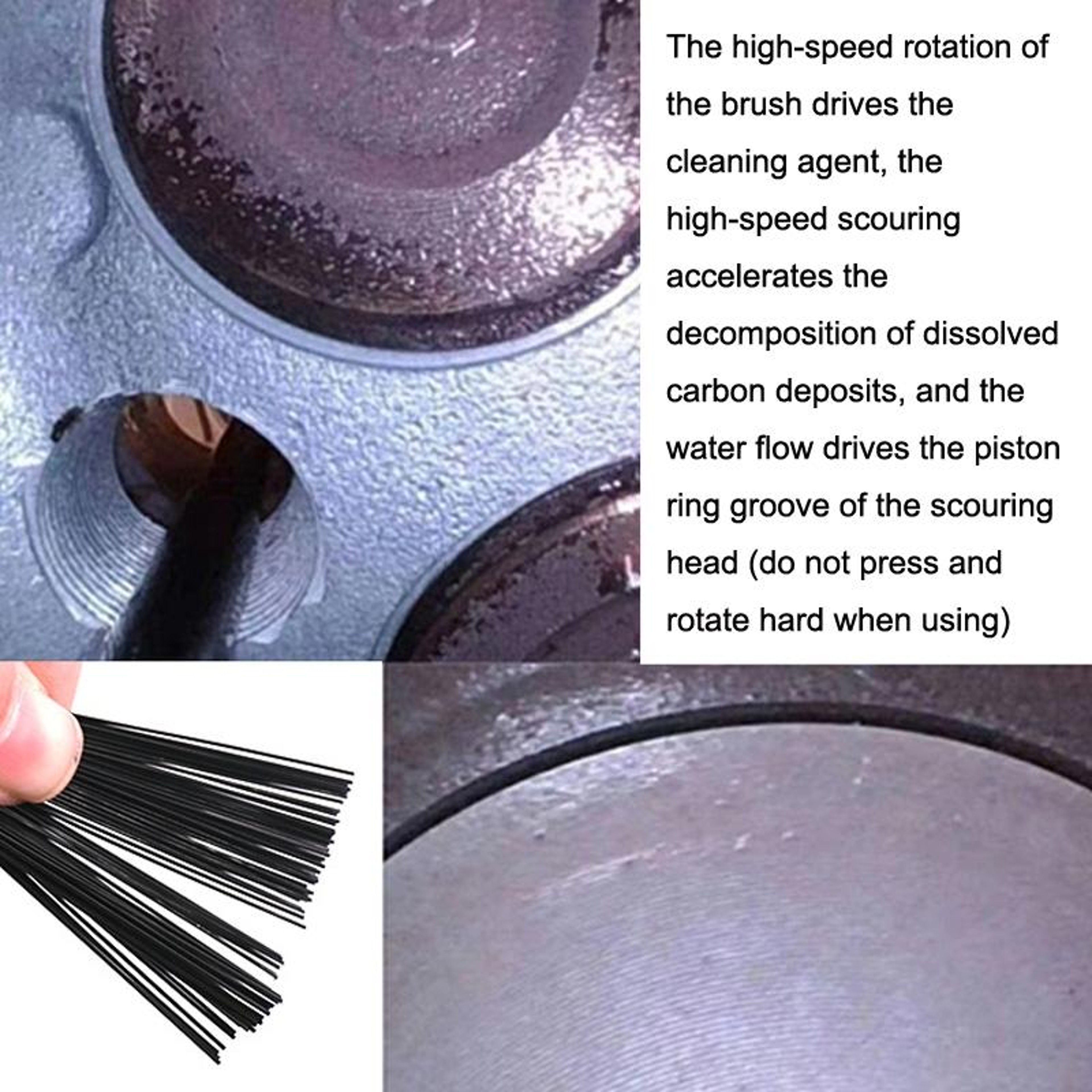 Engine Carbon Cleaning Brush Head Replacement for Cylinder Carbon Deposit Remover Tool – view 5