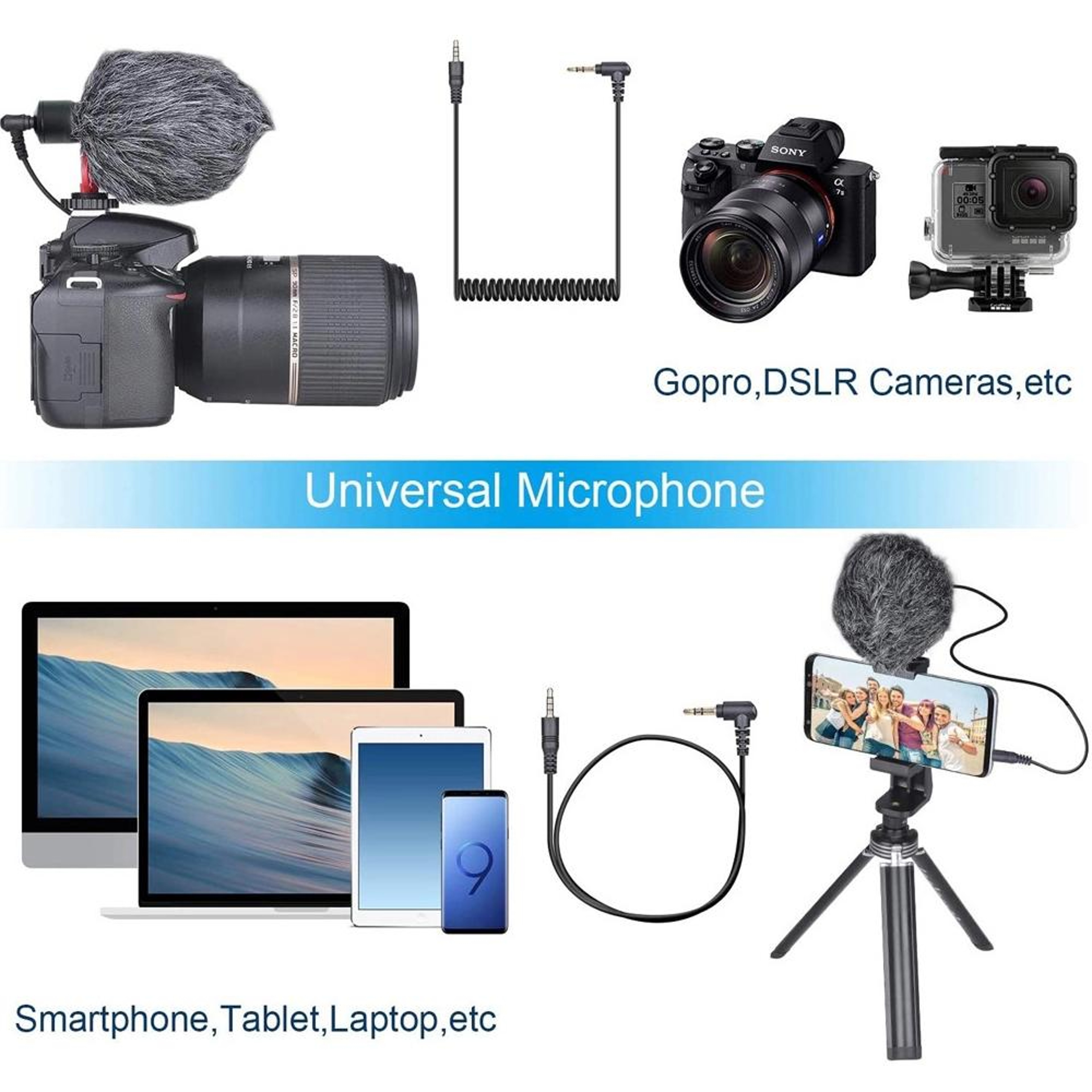 Interview Microphone For Smartphone Camera And PC Plug And Play Recording Mic 4