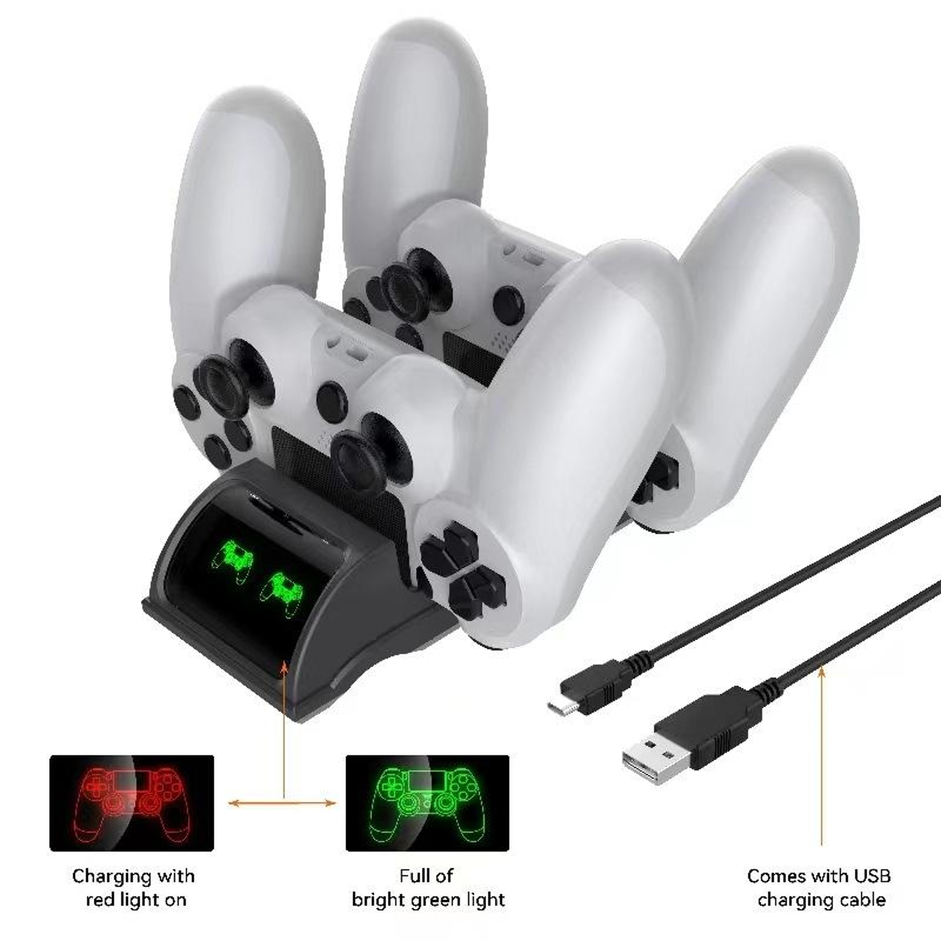 PS4 Dual Controller Charging Dock With LED Display Fast Charging Station For PS4 Slim Pro 5