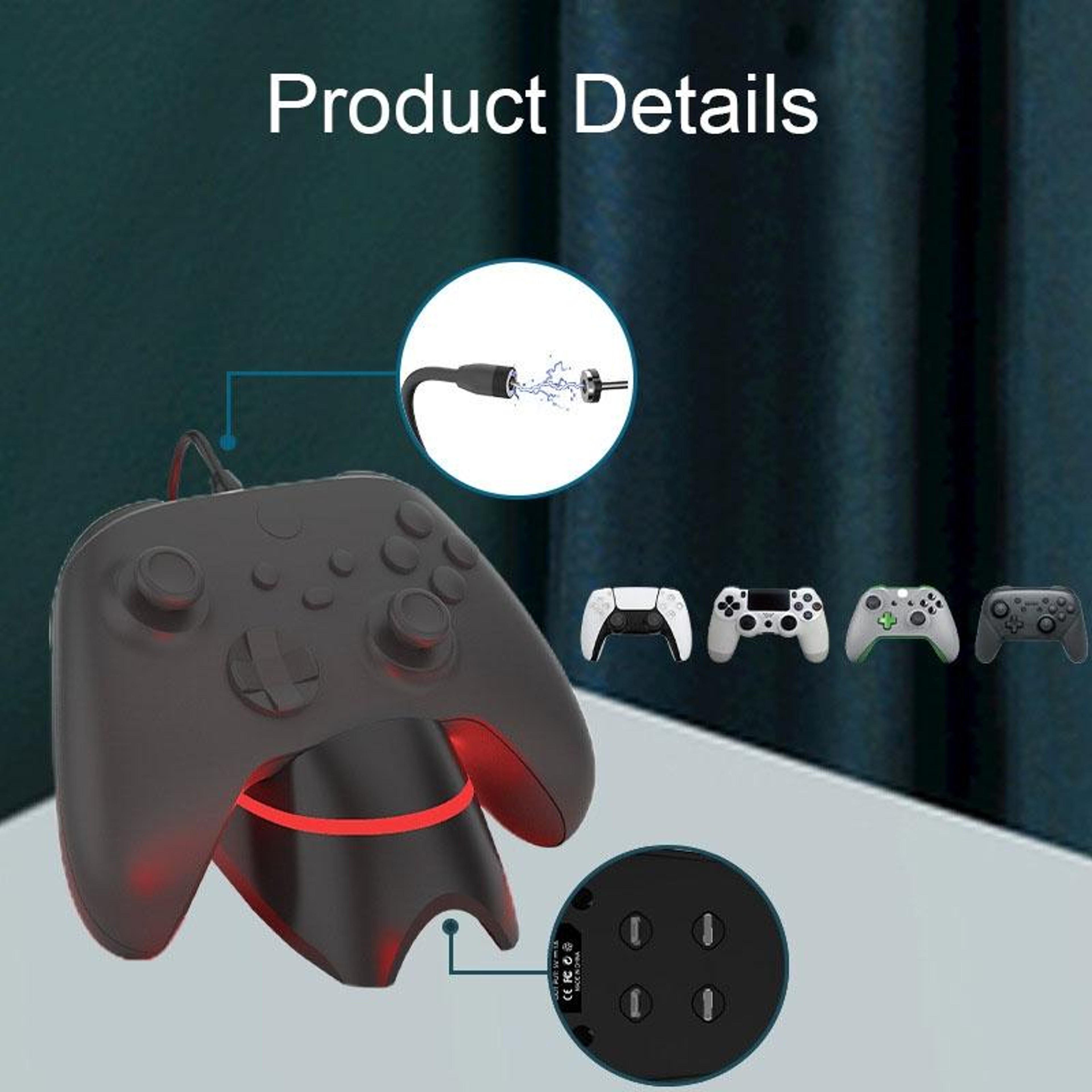 Iplay HBX252 Gamepad Charger Magnetic Charging Dock For PS5 Controller Switch PS4 Xbox 5