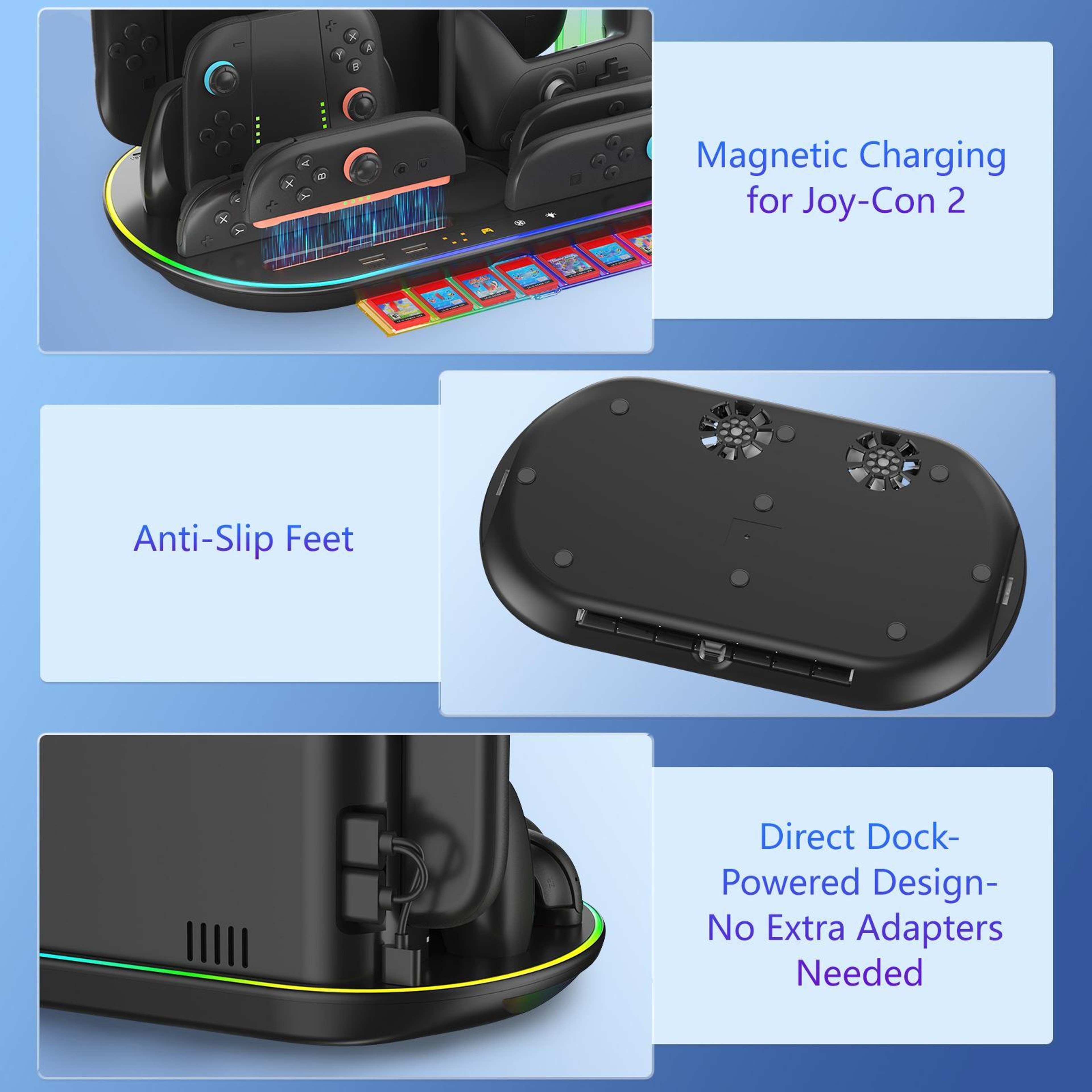 Nintendo Switch 2 Charging Dock With Cooling Fan Controller Charger And Storage Station 2