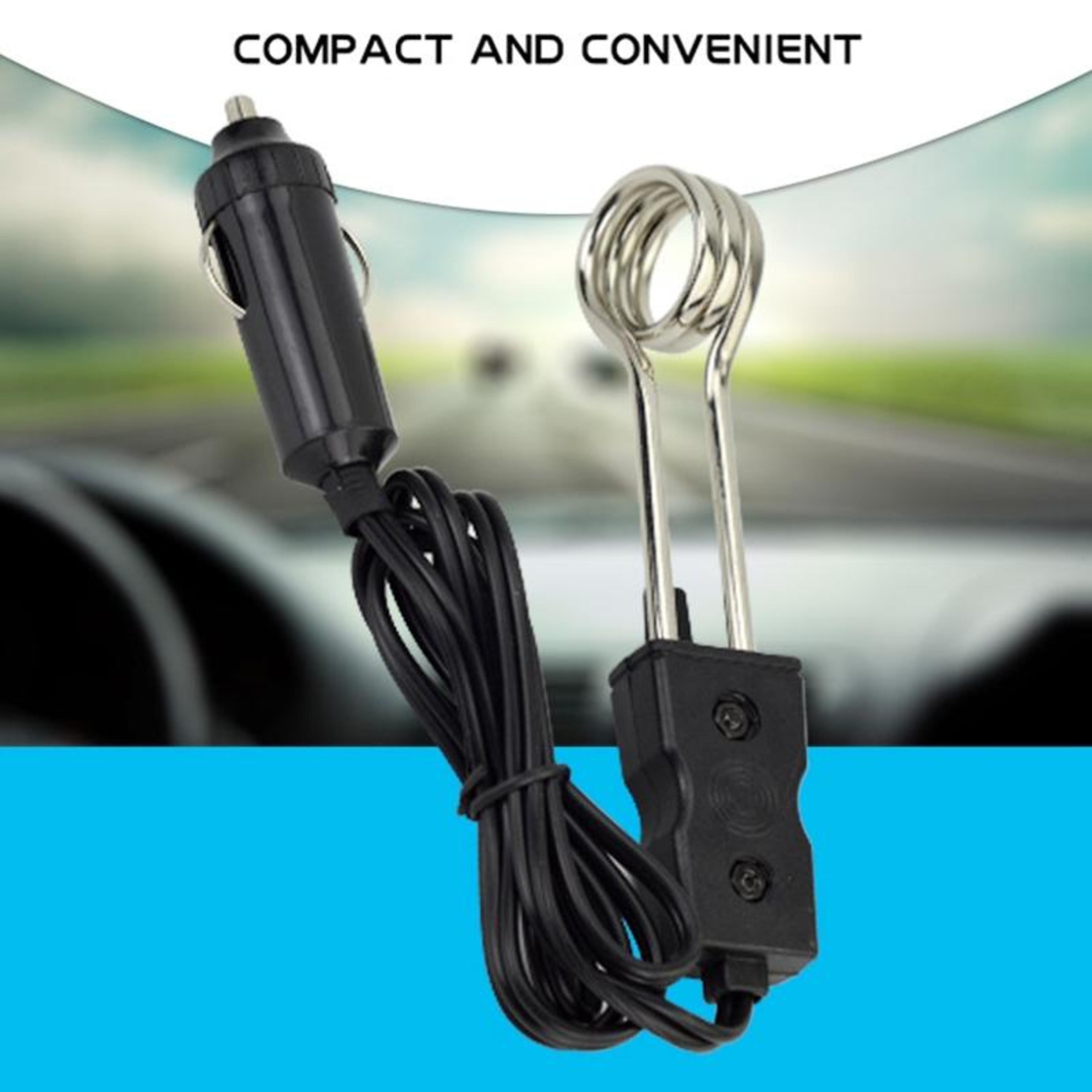 Car Water Heater Portable Car Immersion Heater Electric Travel Water Boiler Stick 4