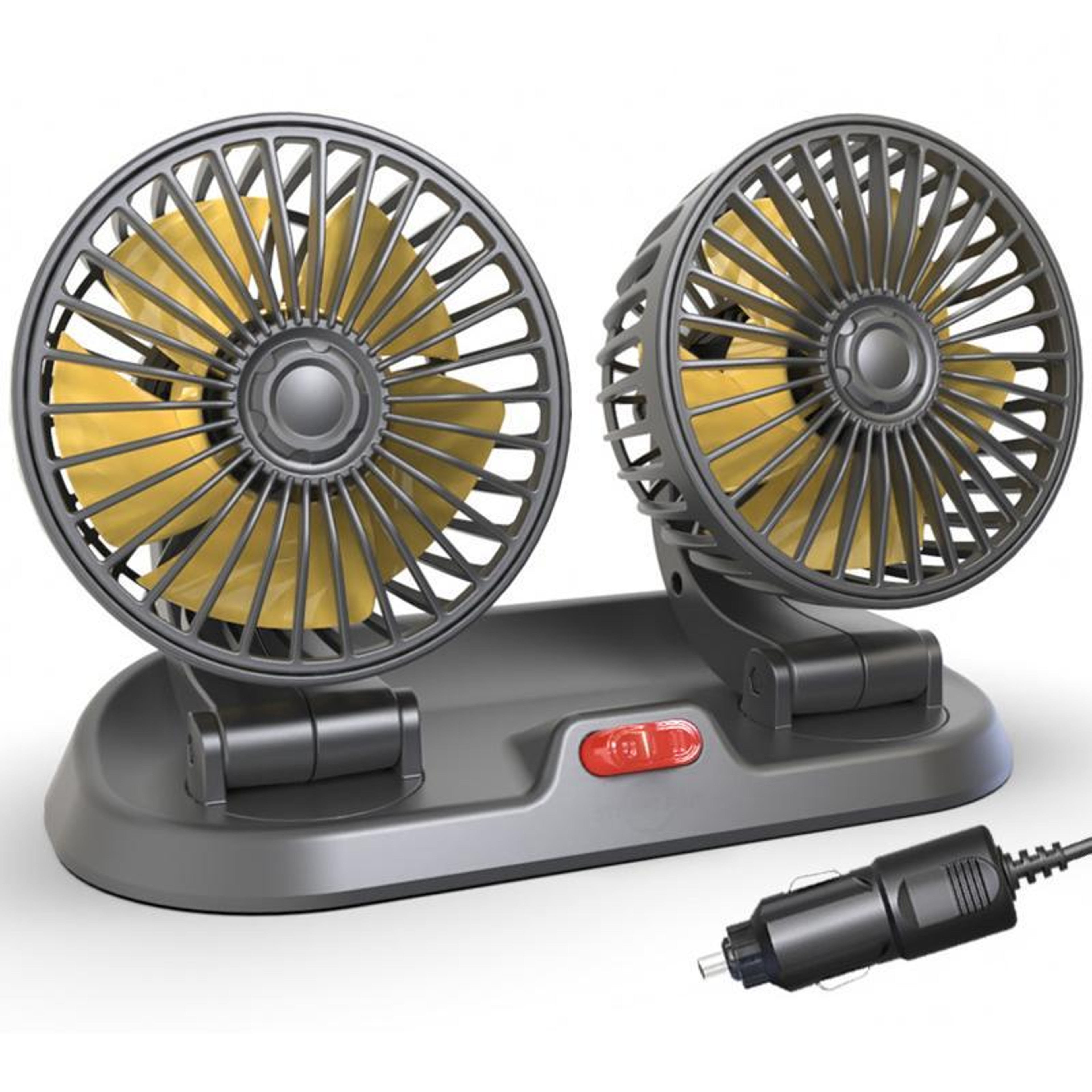 Car Cooling Fan 12V Dual Head Car Fan With Foldable Adjustable Dashboard Design 13