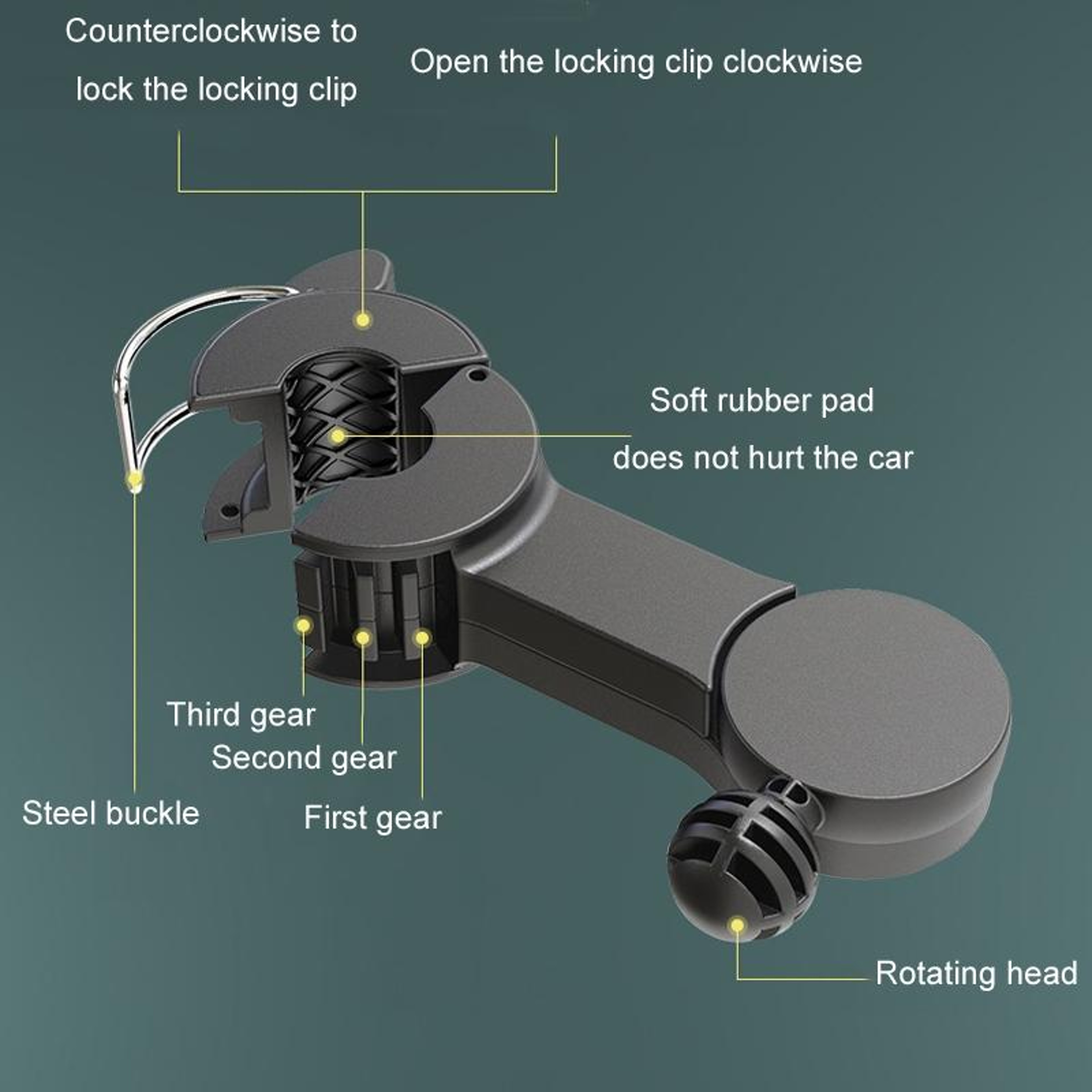 Car Cooling Fan USB Dual Head Car Fan for Rear Seat Vehicle Cooling – view 4