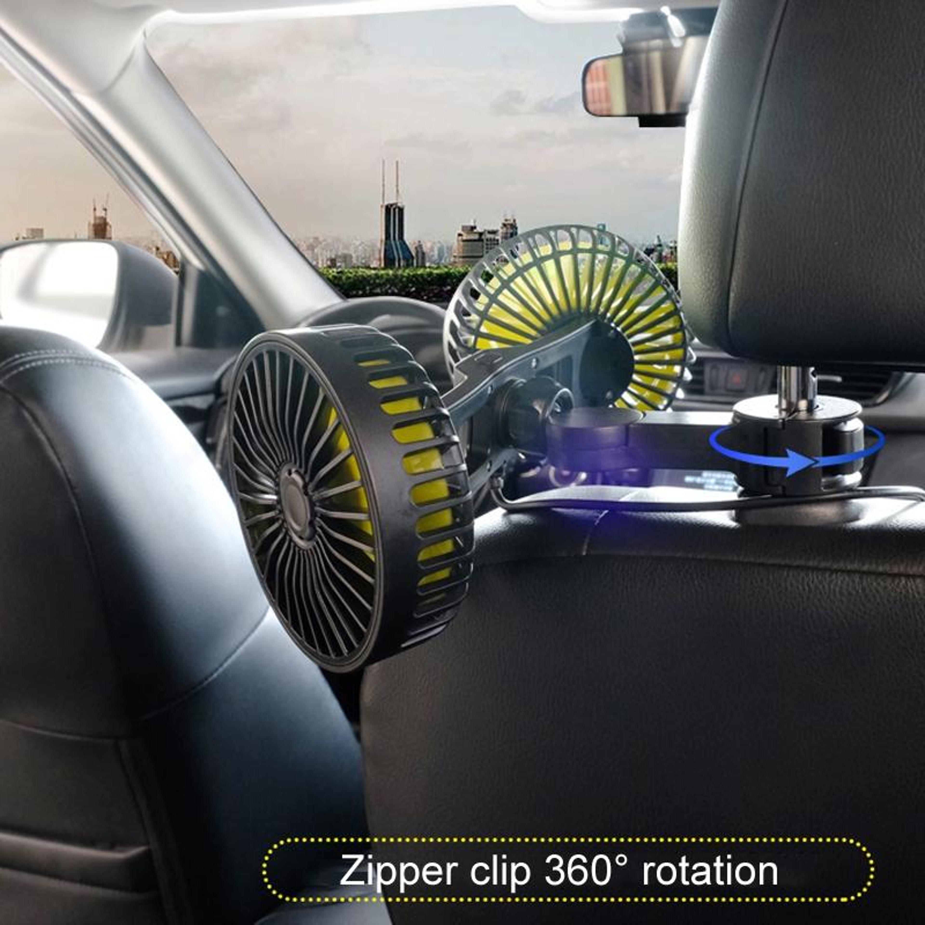 Car Cooling Fan USB Dual Head Car Fan for Rear Seat Vehicle Cooling – view 8