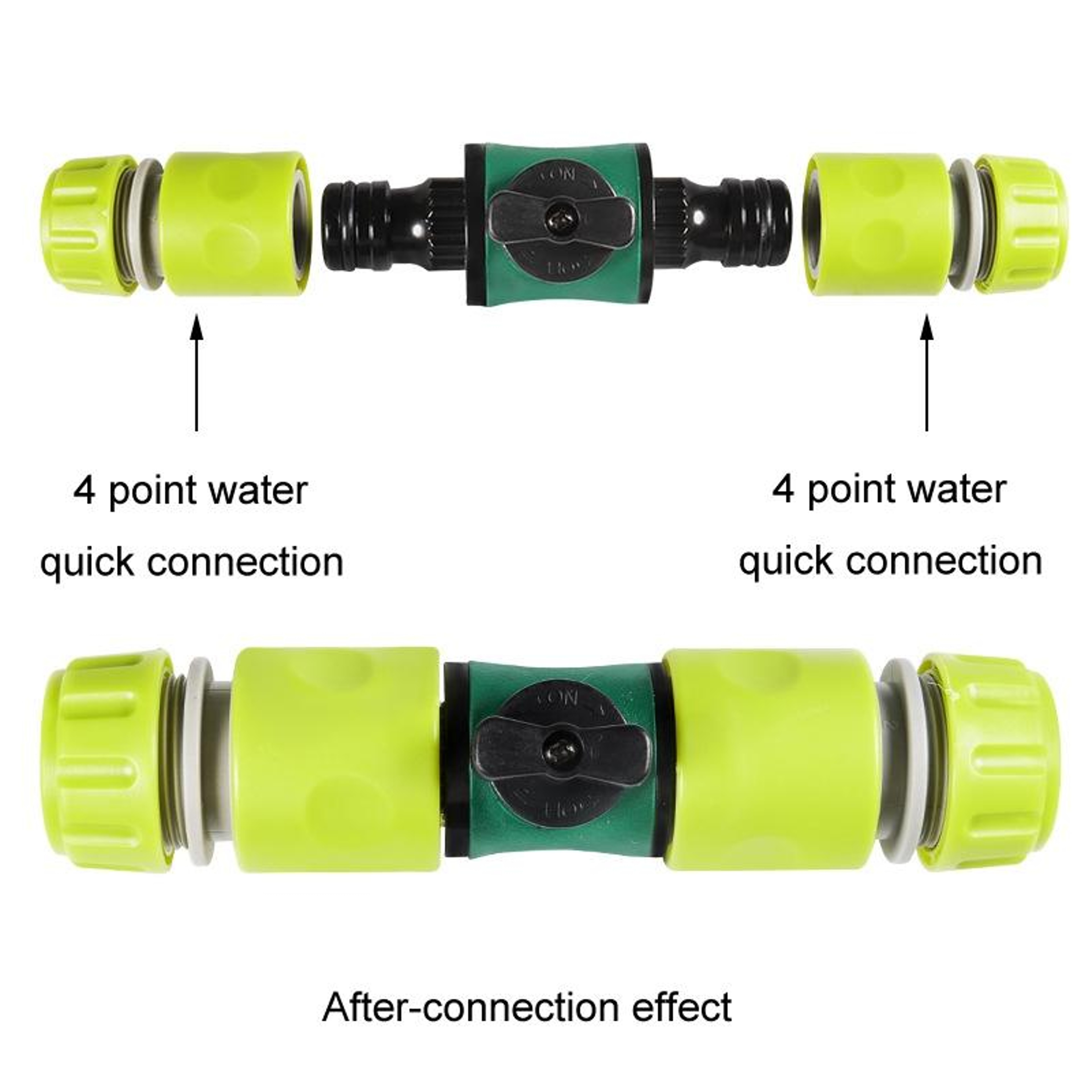 Dual Valve Garden Hose Connector for Car Wash with Hose Shut Off Valve Quick Connect Fitting – view 4